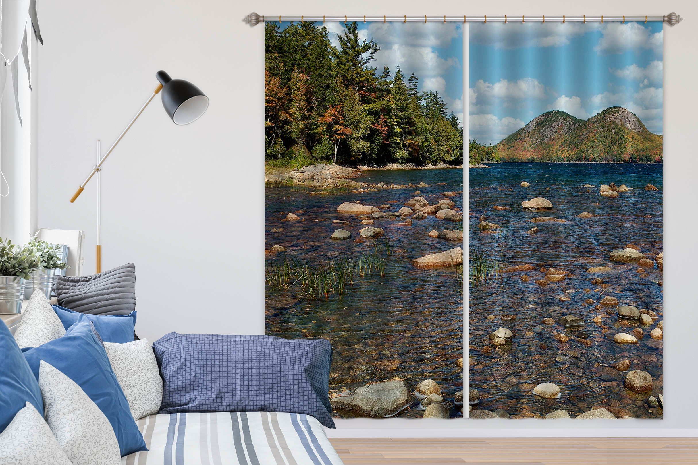 3D Stone Creek Water 61223 Kathy Barefield Curtain Curtains Drapes