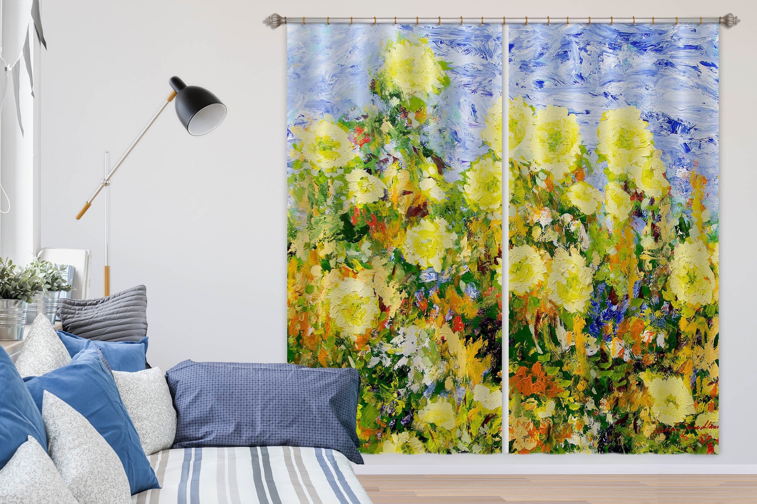3D Yellow Flowers 264 Allan P. Friedlander Curtain Curtains Drapes Curtains AJ Creativity Home 