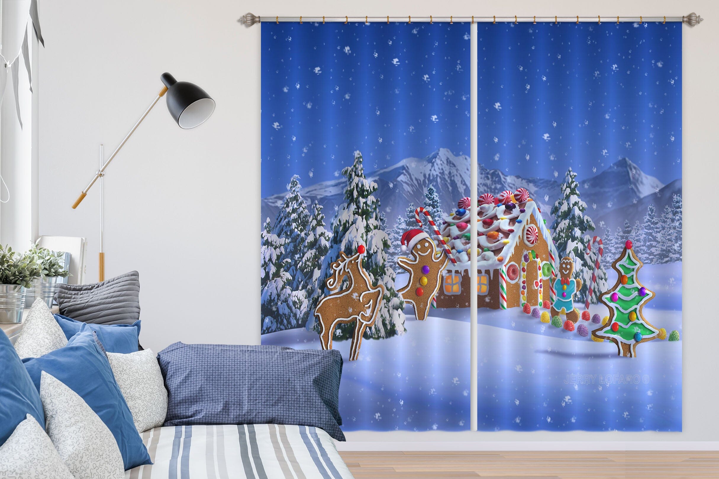 3D Gingerbread Fantasy 044 Jerry LoFaro Curtain Curtains Drapes Curtains AJ Creativity Home 