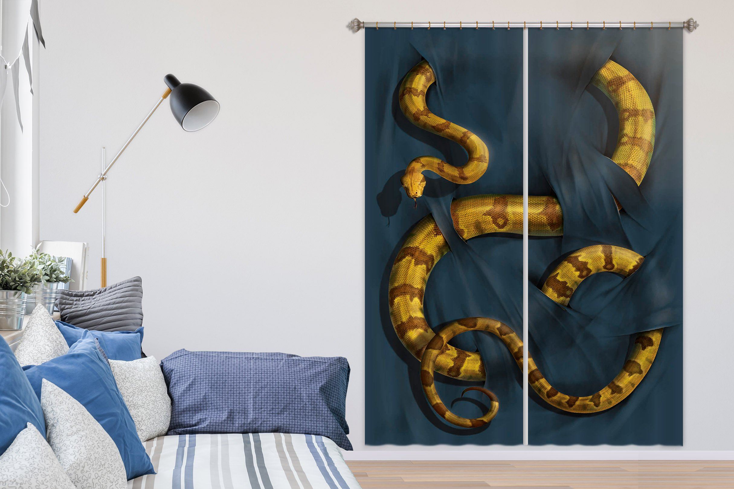 3D Boa Constrictor 014 Vincent Hie Curtain Curtains Drapes Curtains AJ Creativity Home 