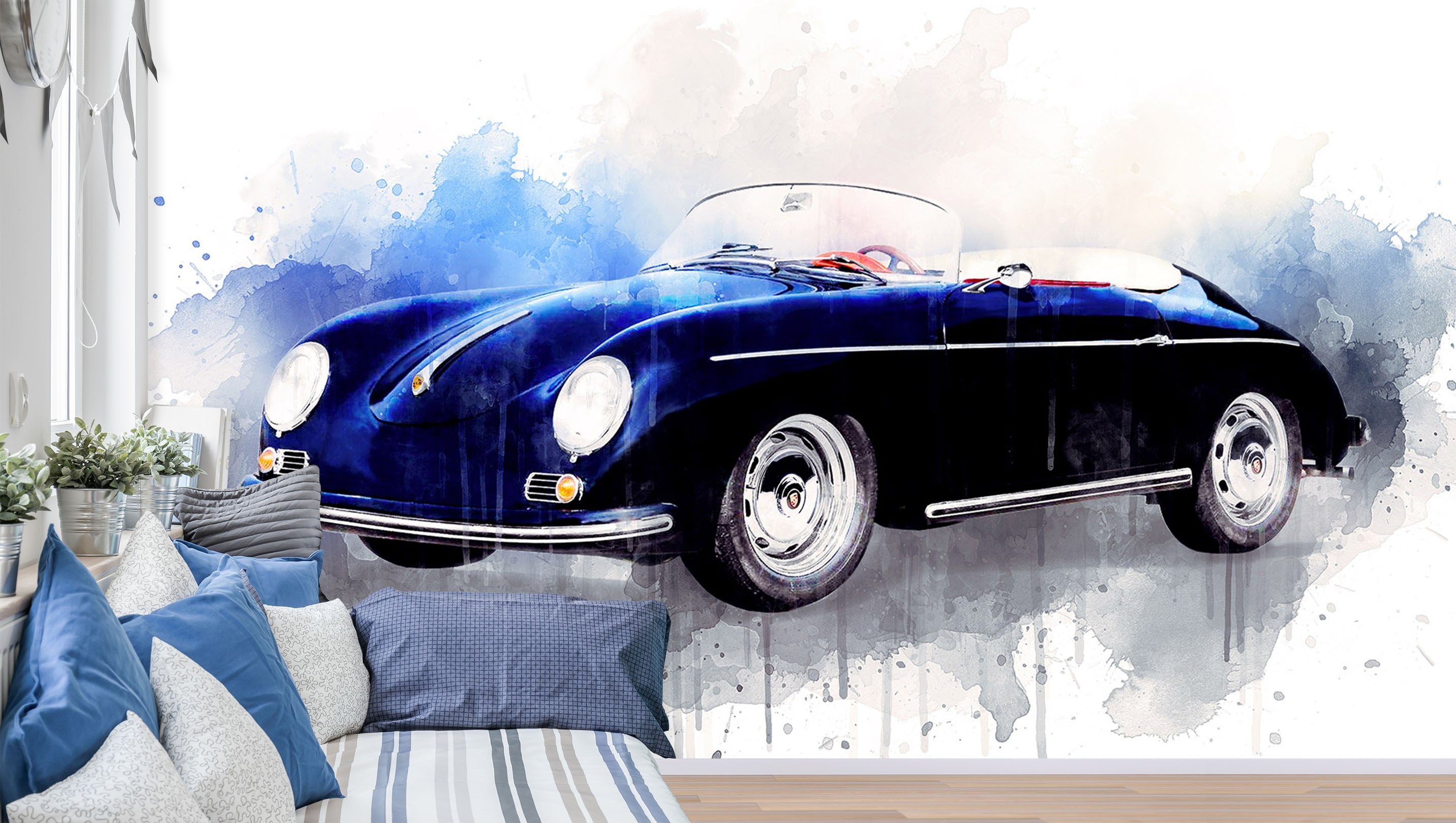 3D Watercolor Car 206 Vehicle Wall Murals