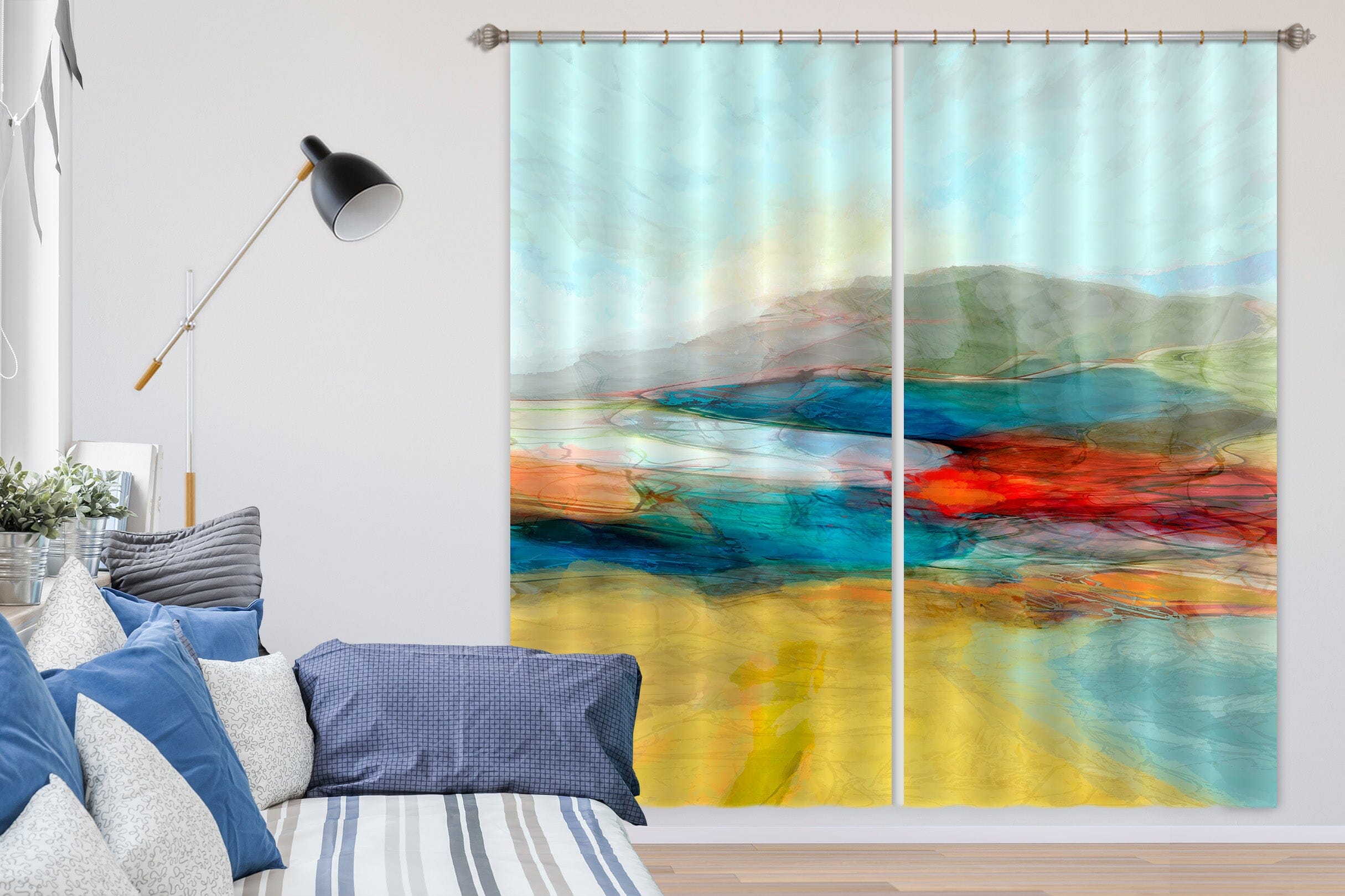 3D Colored Grassland 251 Michael Tienhaara Curtain Curtains Drapes Curtains AJ Creativity Home 