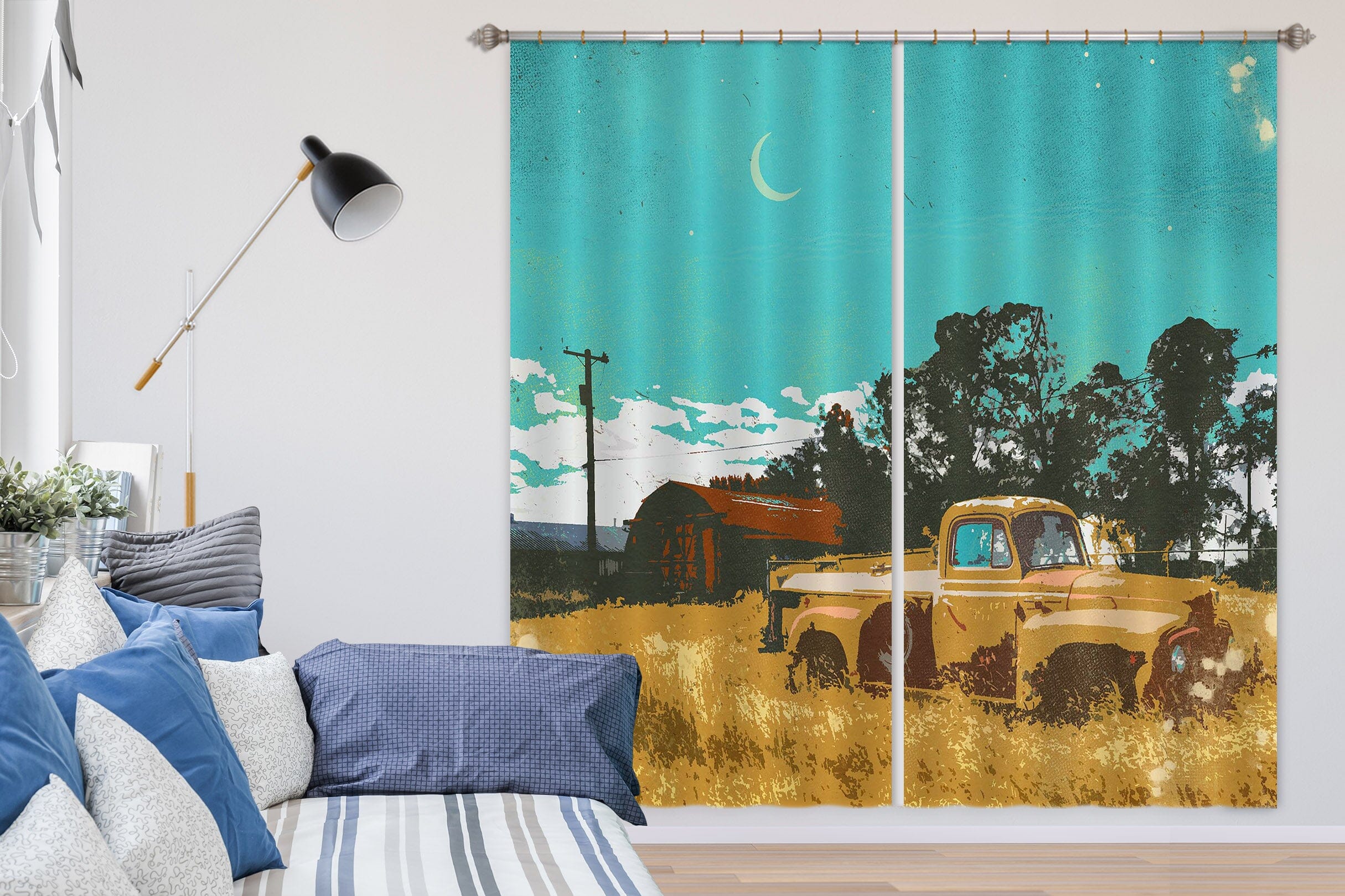 3D Prairie Car 043 Showdeer Curtain Curtains Drapes Curtains AJ Creativity Home 