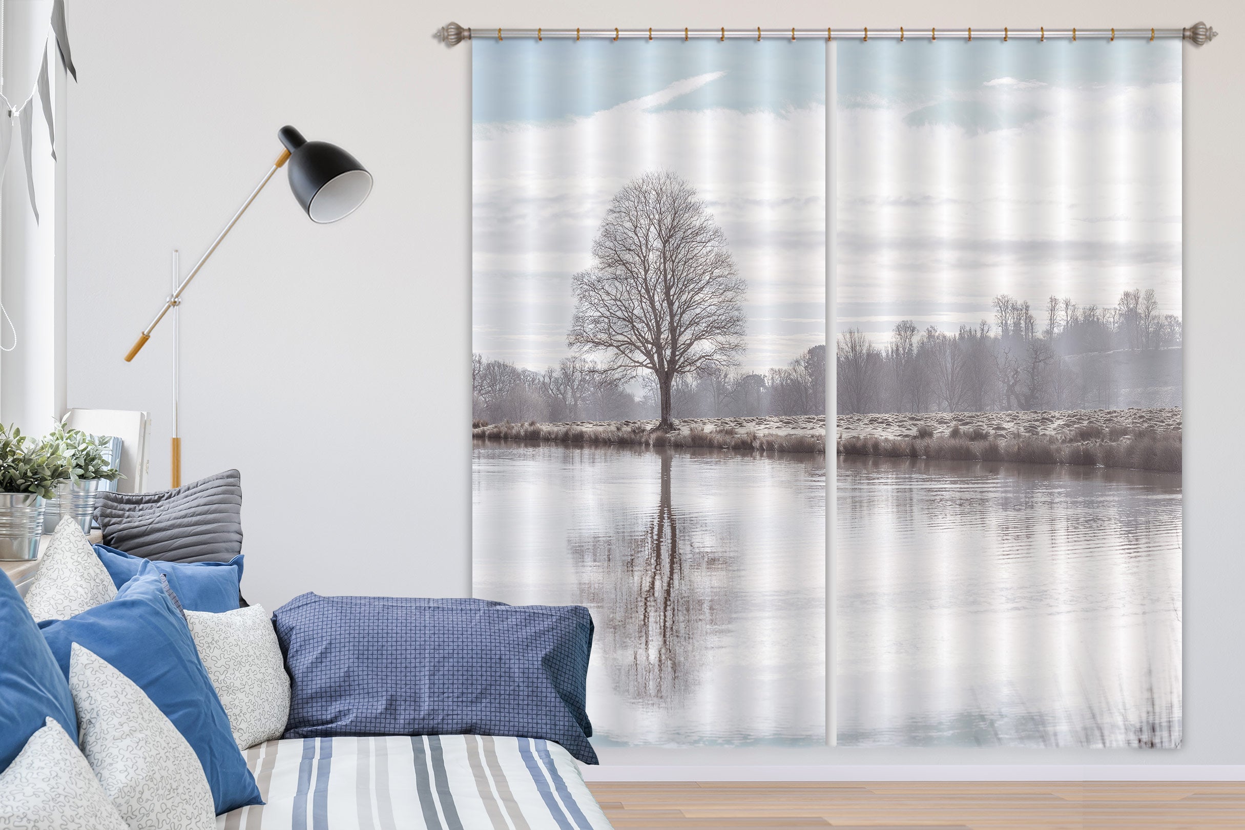 3D Tree Reflection 080 Assaf Frank Curtain Curtains Drapes
