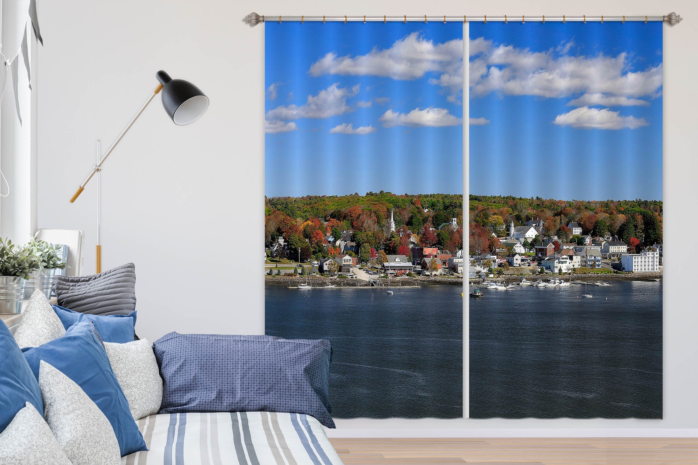 3D Seaside House 61211 Kathy Barefield Curtain Curtains Drapes