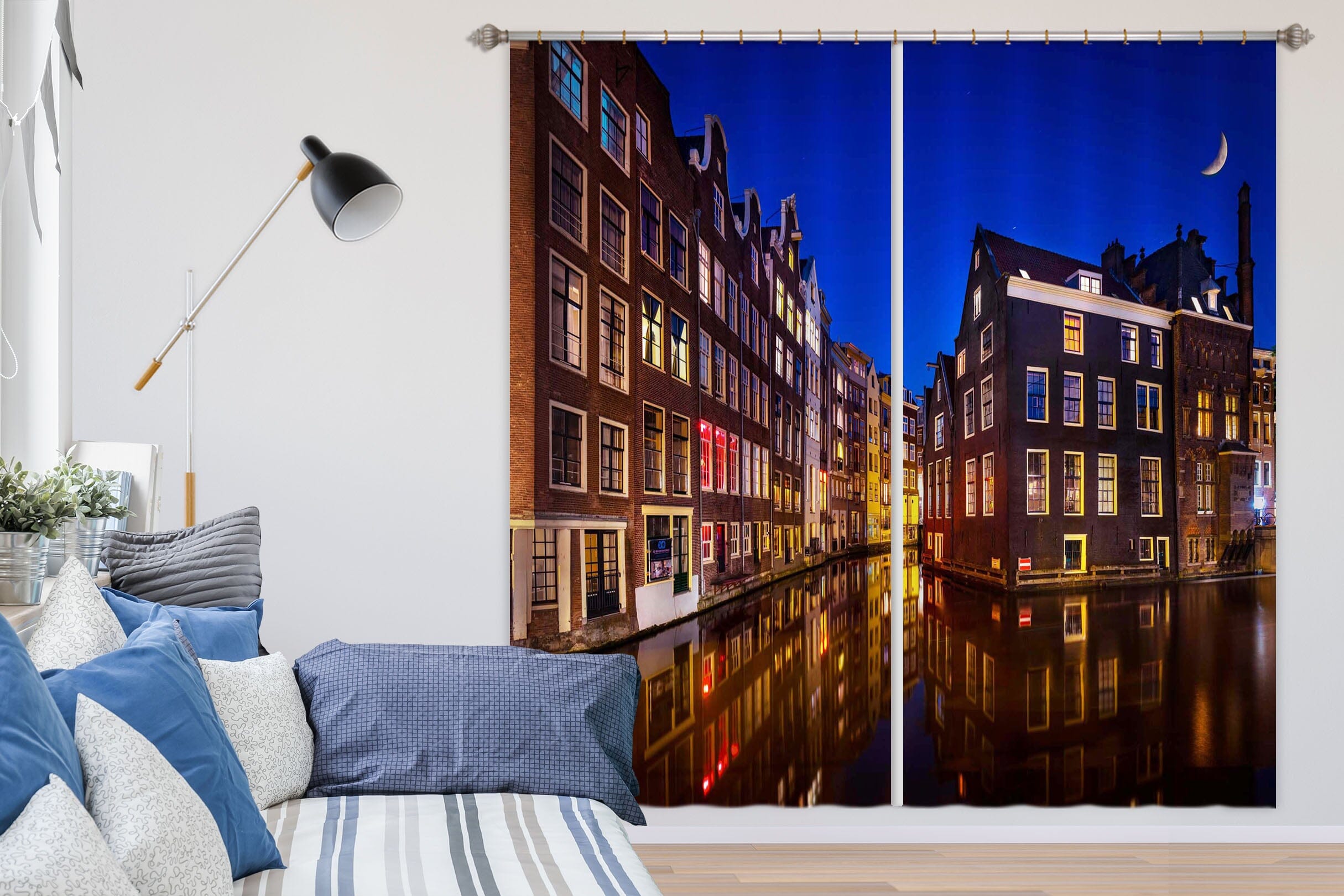 3D Night City 041 Marco Carmassi Curtain Curtains Drapes Curtains AJ Creativity Home 