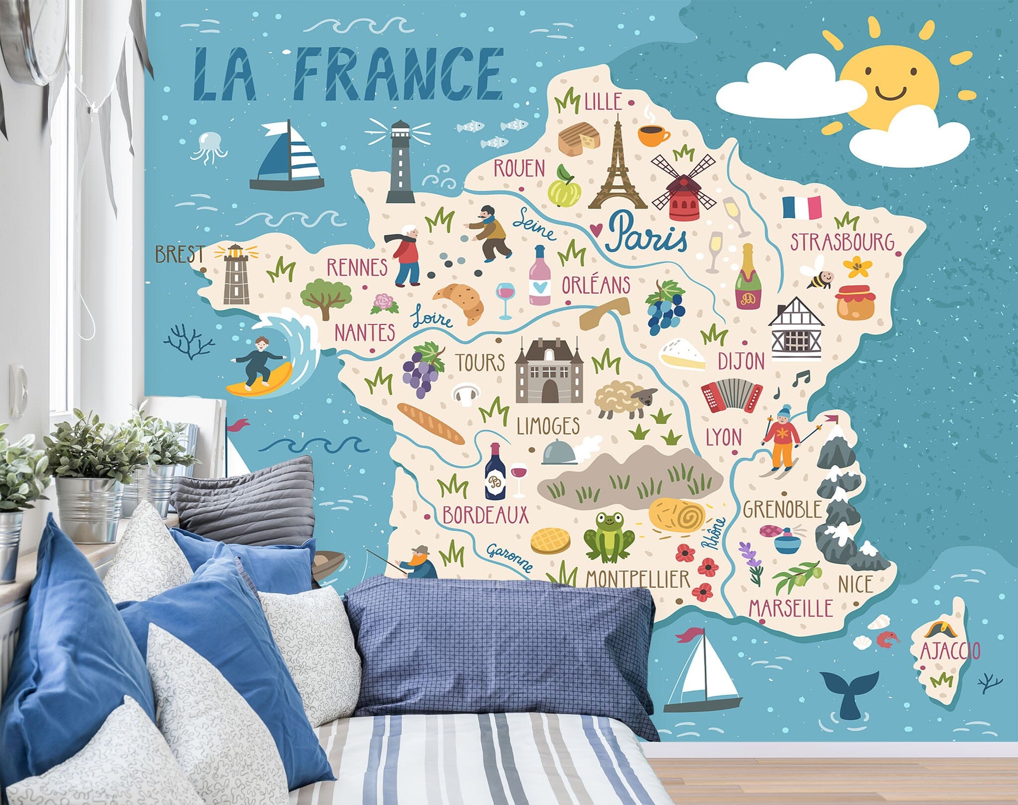 3D Five Star Pattern 2107 World Map Wall Murals Wallpaper AJ Wallpaper 2 