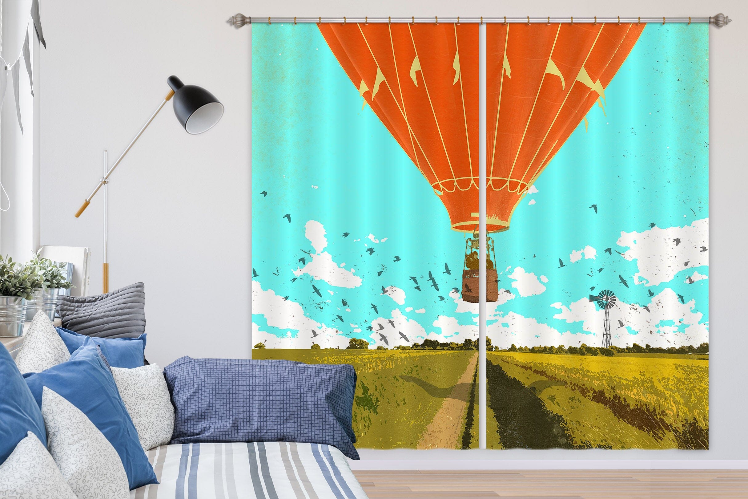 3D Hot Air Balloon 047 Showdeer Curtain Curtains Drapes Curtains AJ Creativity Home 