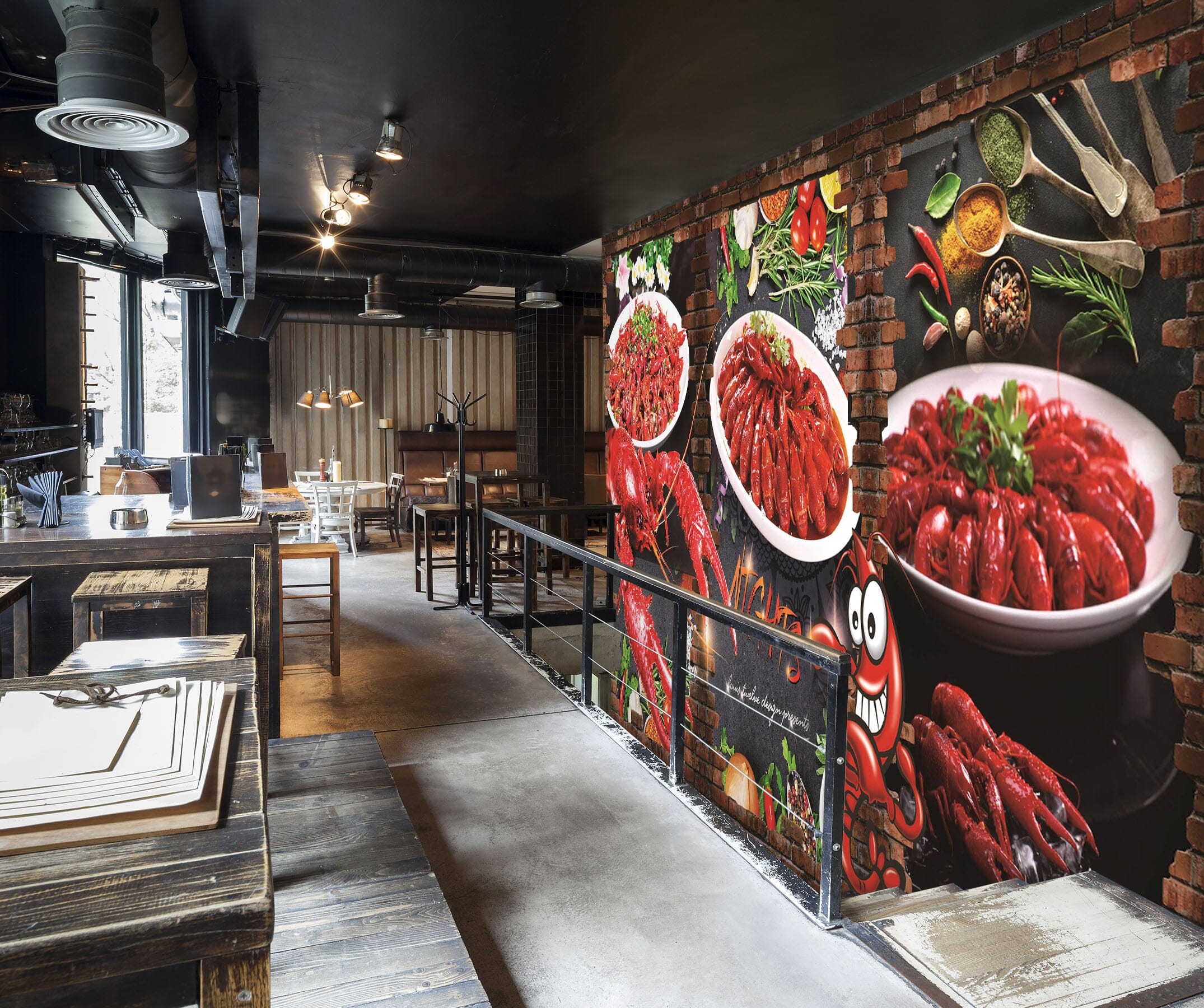 3D Flaming Lobster 034 Wall Murals Wallpaper AJ Wallpaper 2 