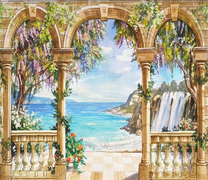 3D Sand Beach Hall Plants 84 Wallpaper AJ Wallpaper 