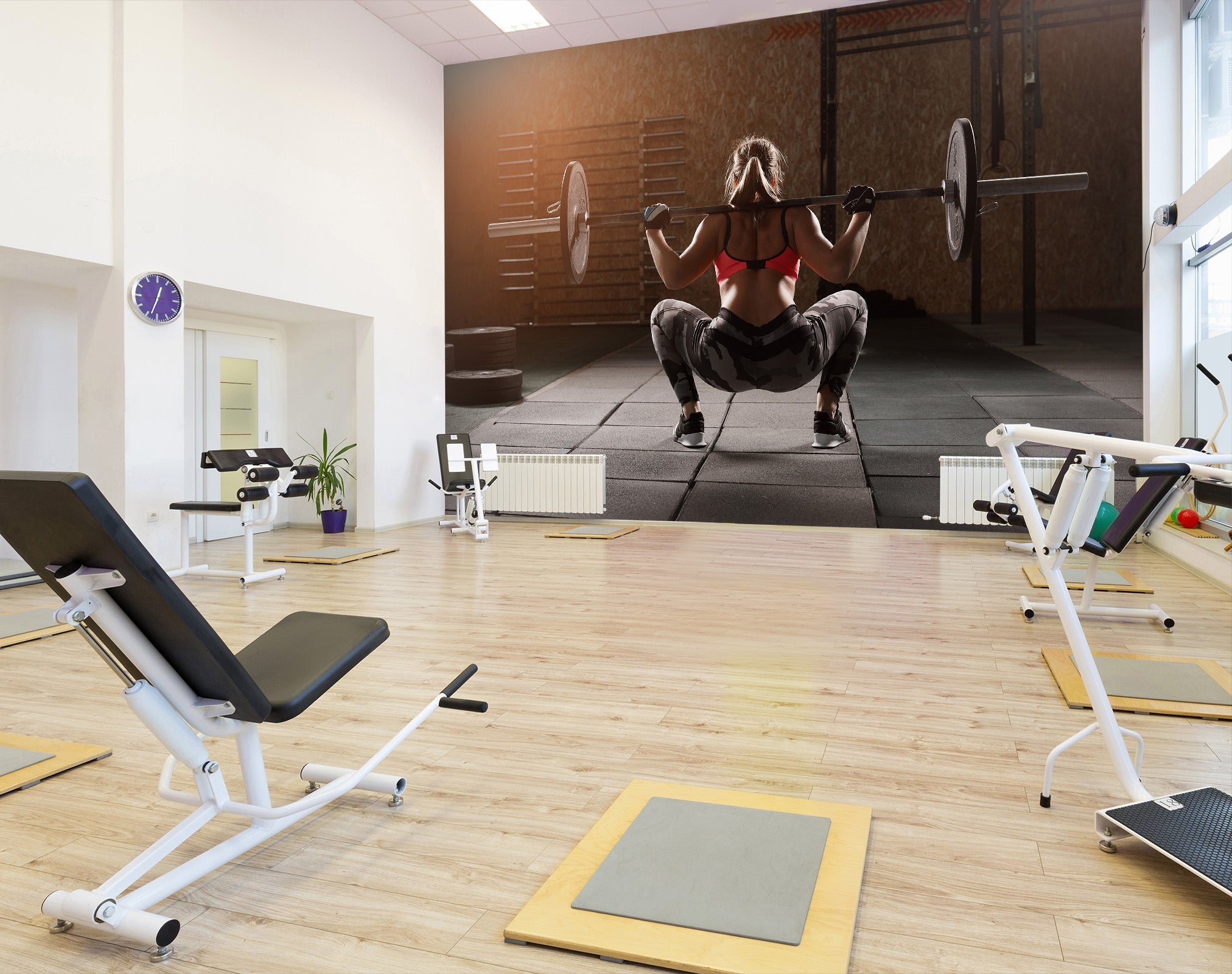 3D Squat Dumbbell 038 Wall Murals Wallpaper AJ Wallpaper 2 