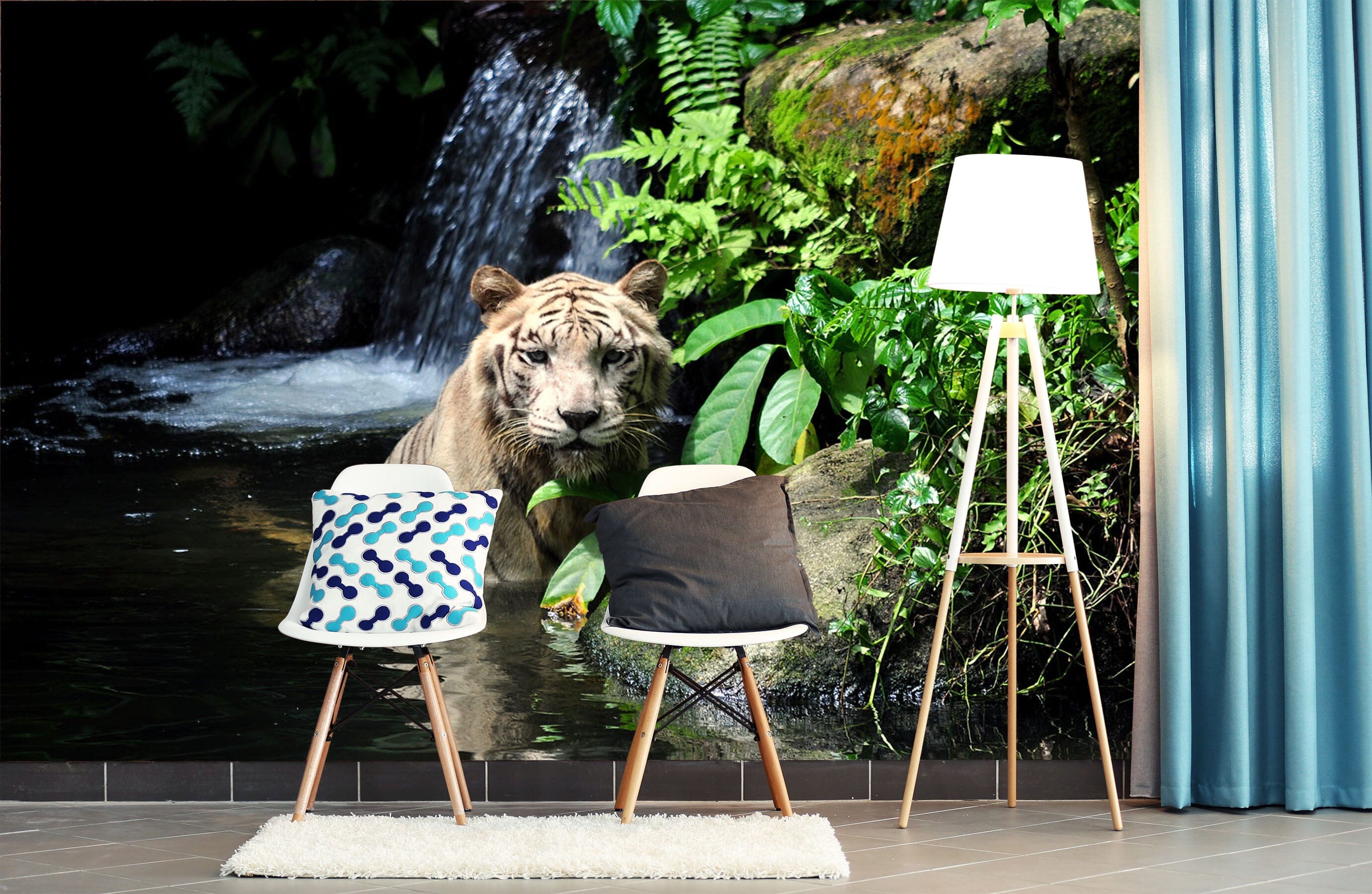 3D Tiger River 202 Wall Murals Wallpaper AJ Wallpaper 2 