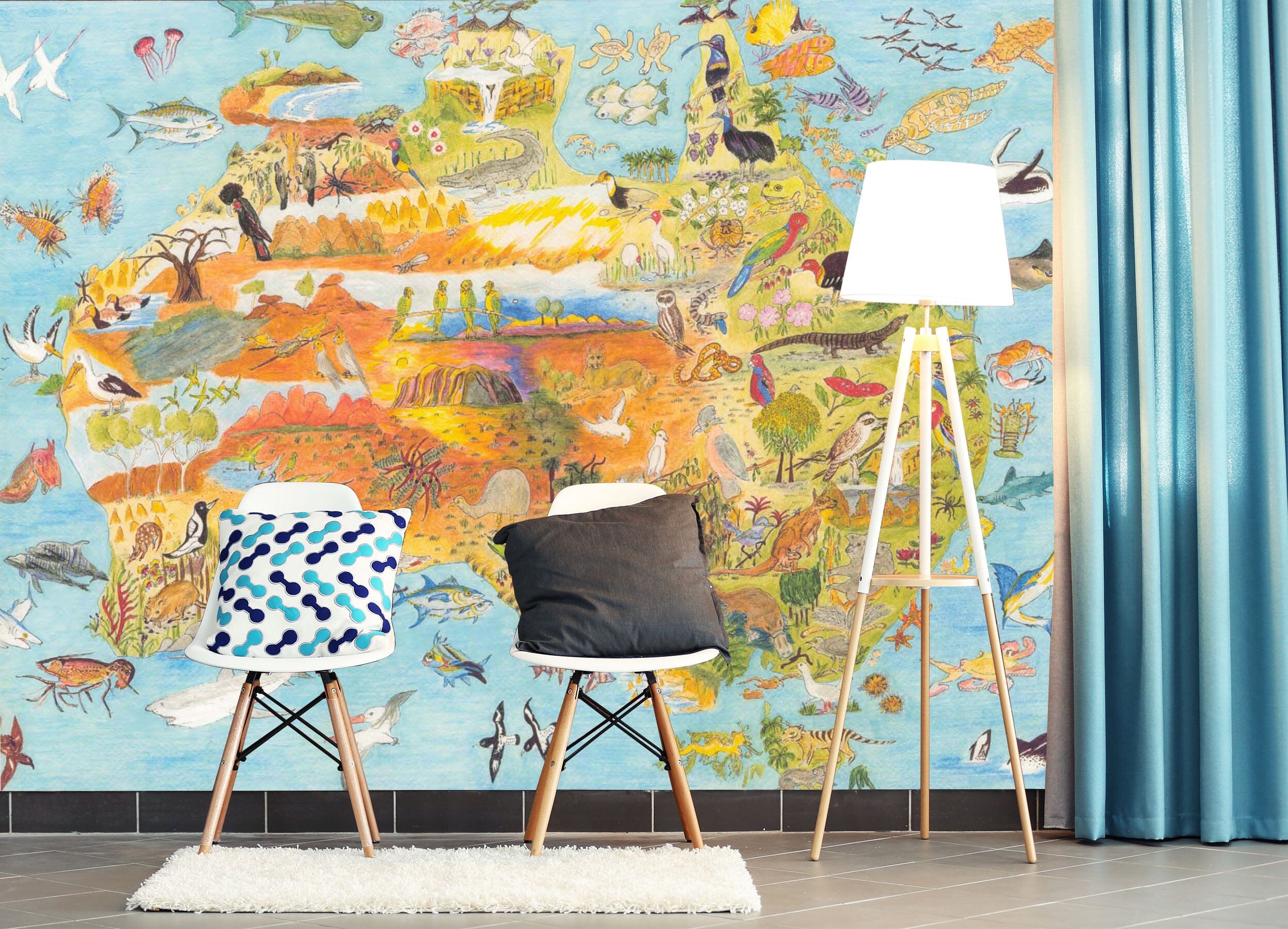 3D World Map 1401 Michael Sewell Wall Mural Wall Murals Wallpaper AJ Wallpaper 2 