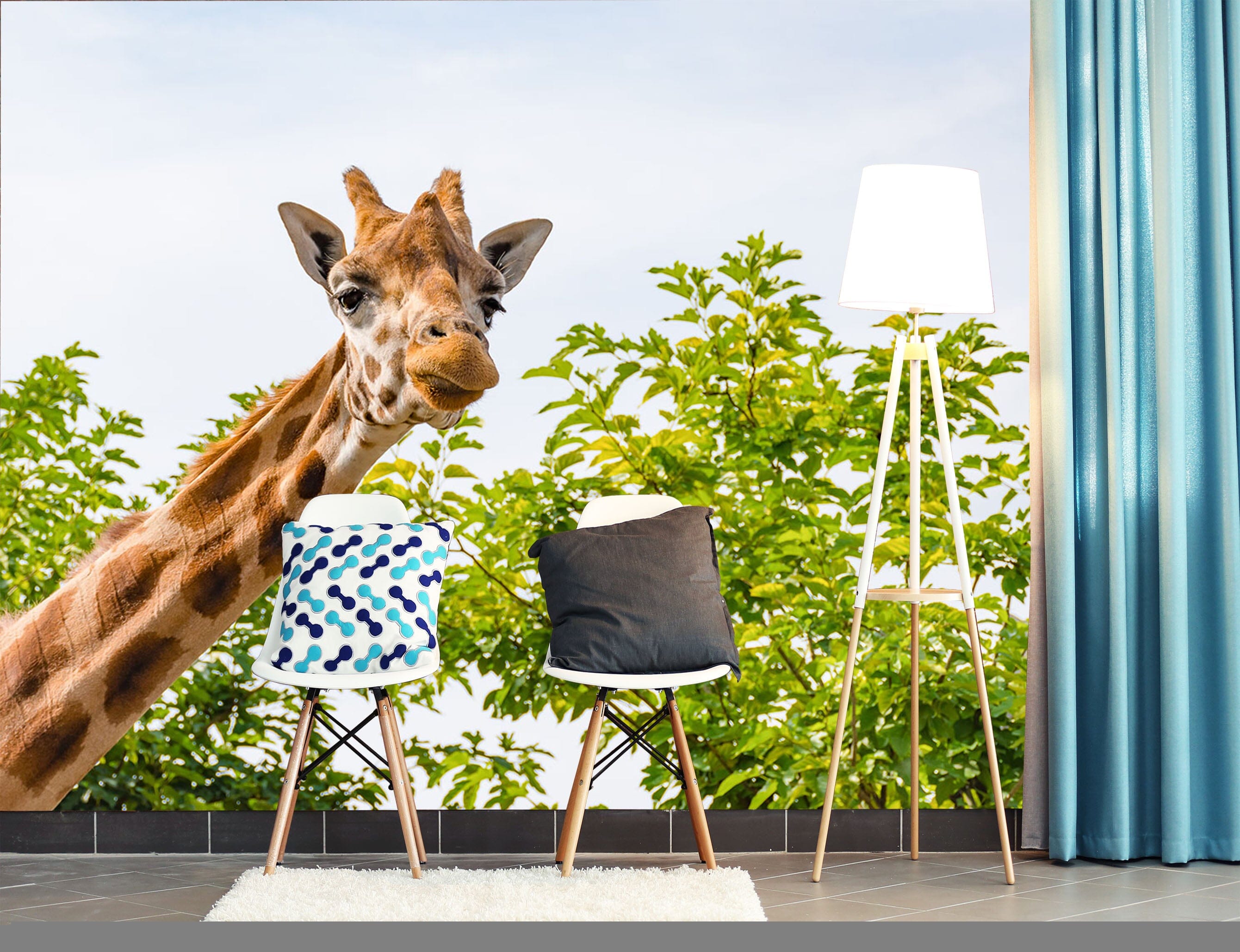 3D Giraffe Forest 344 Wall Murals Wallpaper AJ Wallpaper 2 