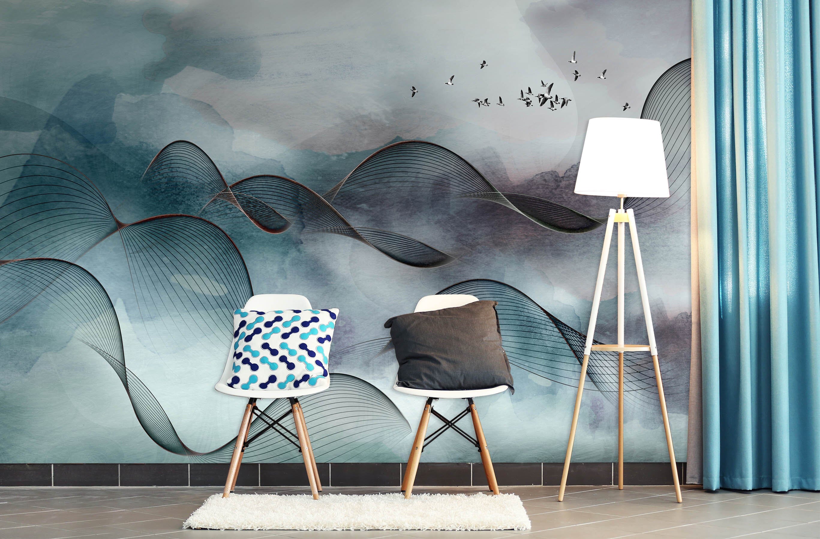 3D Black Wave 1427 Wall Murals Wallpaper AJ Wallpaper 2 