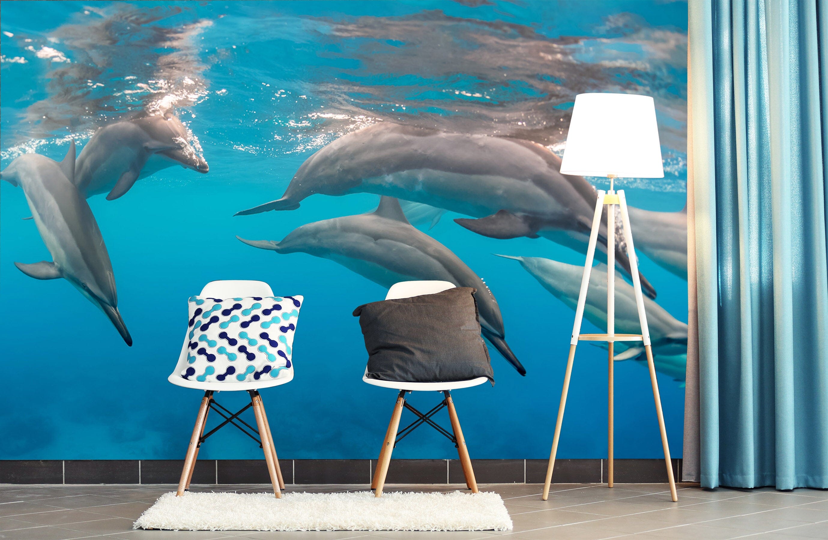 3D Cute Dolphin 224 Wall Murals Wallpaper AJ Wallpaper 2 
