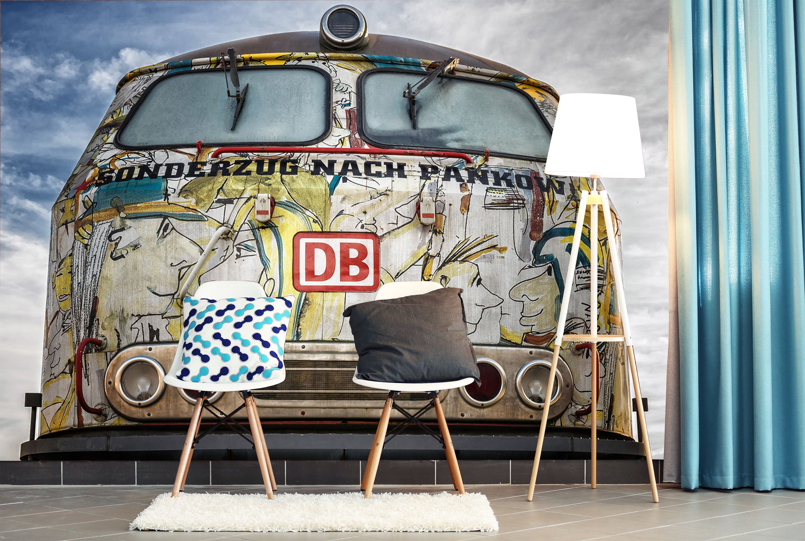 3D Old Car Doodle 075 Vehicle Wall Murals