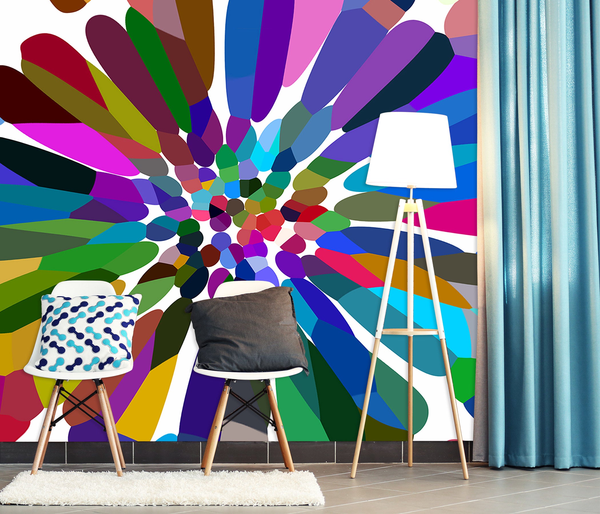 3D Colorful Petals 19116 Shandra Smith Wall Mural Wall Murals