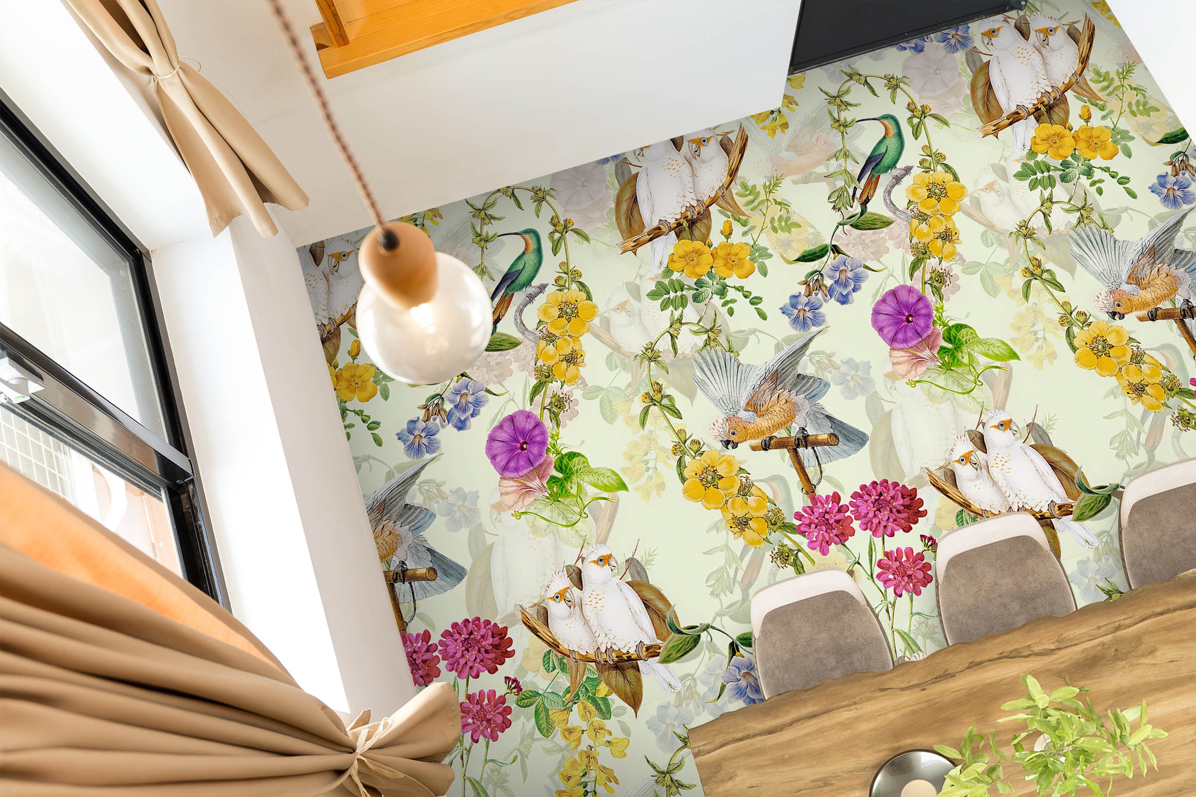 3D Flower Bird 99184 Uta Naumann Floor Mural