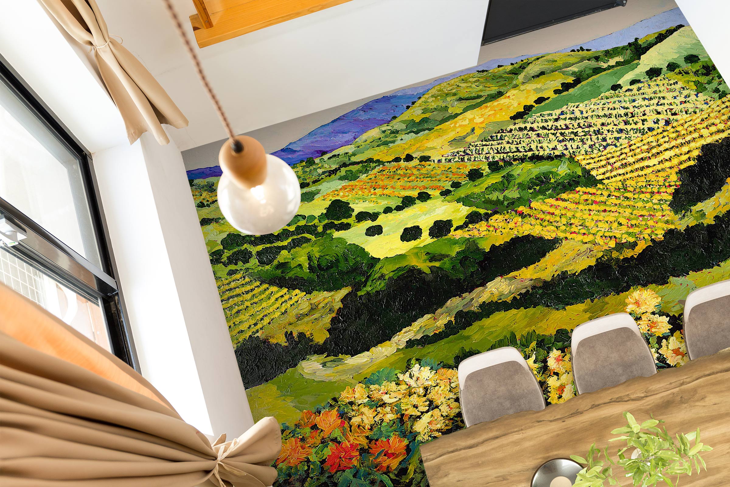 3D Field Lawn Flowers 9536 Allan P. Friedlander Floor Mural