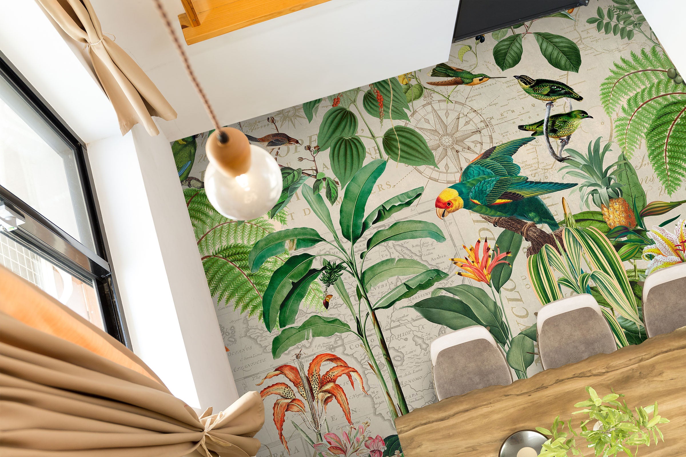3D Leaves Parrot 104163 Andrea Haase Floor Mural