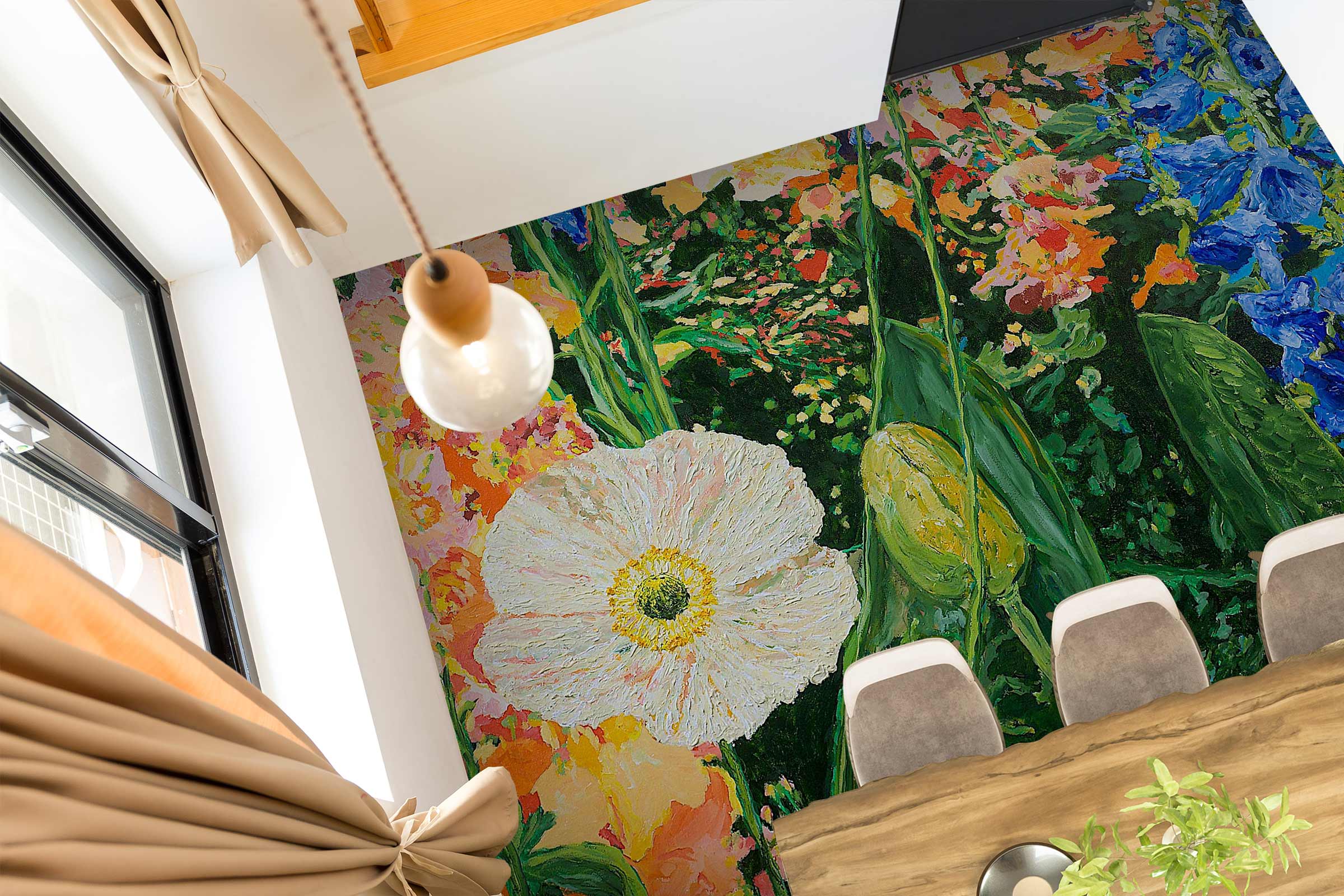 3D Colorful Flowers Painting 9565 Allan P. Friedlander Floor Mural