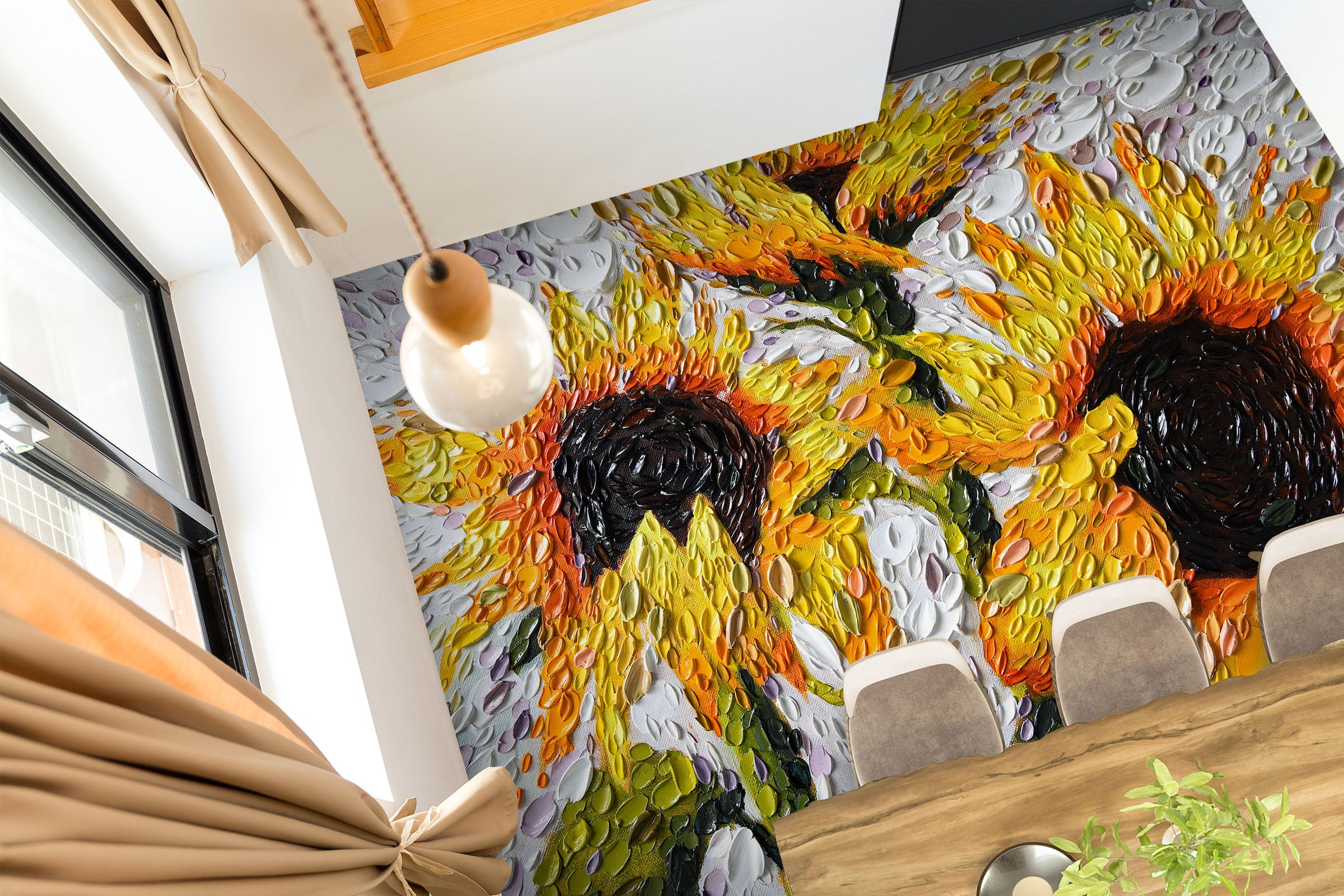 3D Sunflower 102154 Dena Tollefson Floor Mural
