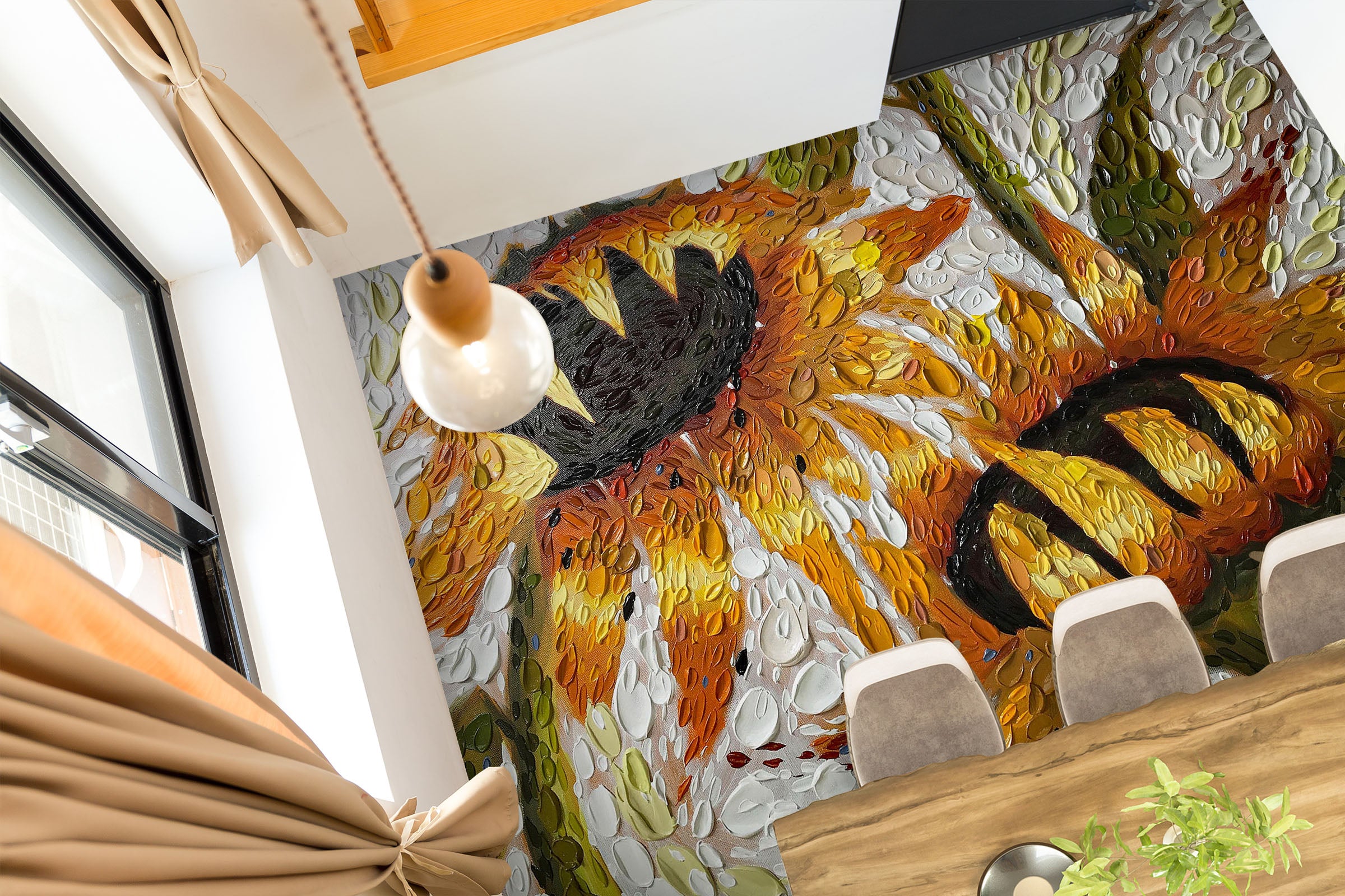 3D Sunflower 102170 Dena Tollefson Floor Mural