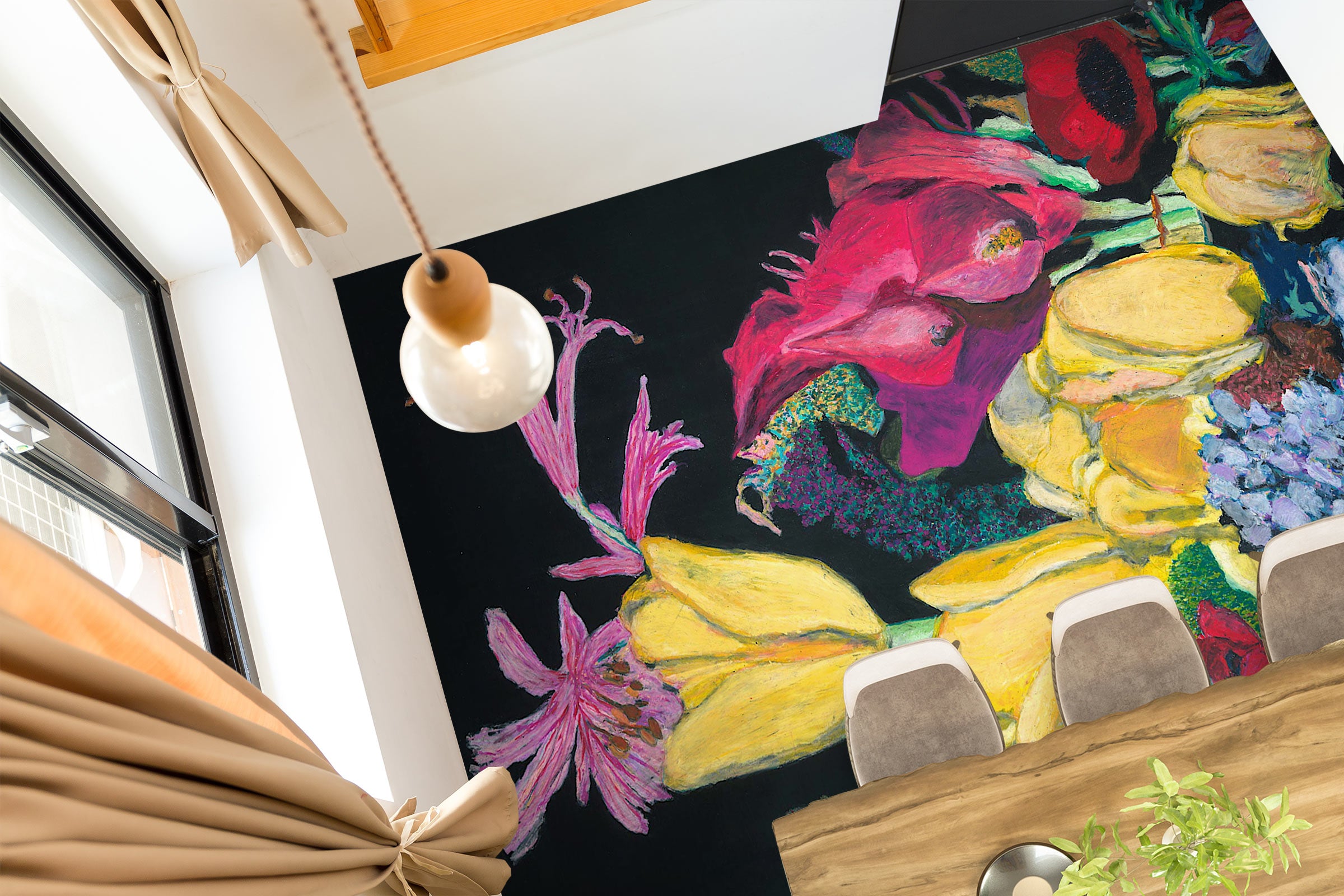 3D Yellow Tulips Flower 96129 Allan P. Friedlander Floor Mural