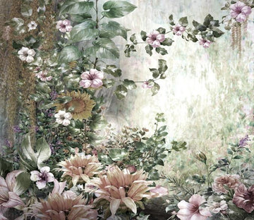 3D Pink Peach Flower 346 Wallpaper AJ Wallpaper 