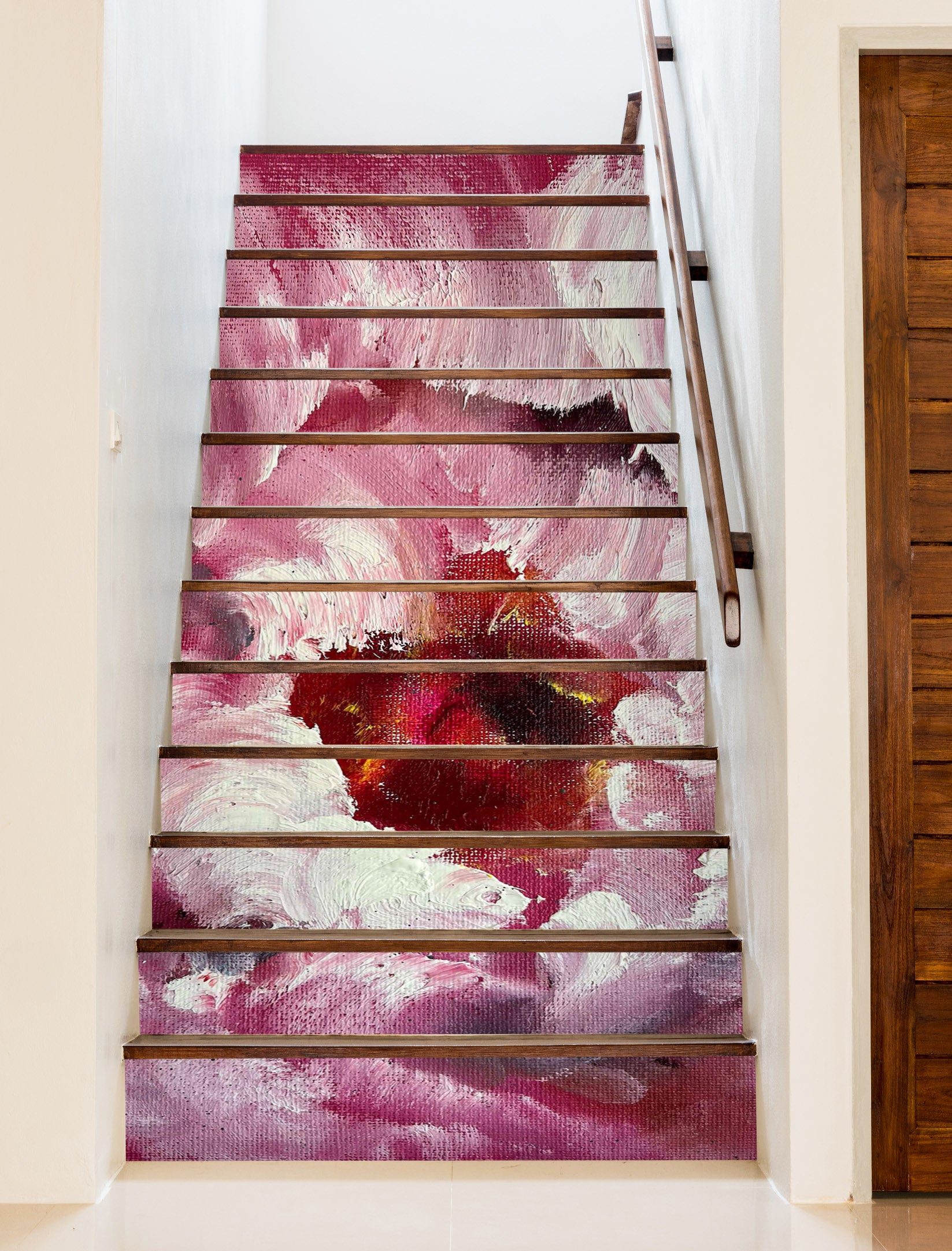 3D Painted Pink Flower 2175 Skromova Marina Stair Risers