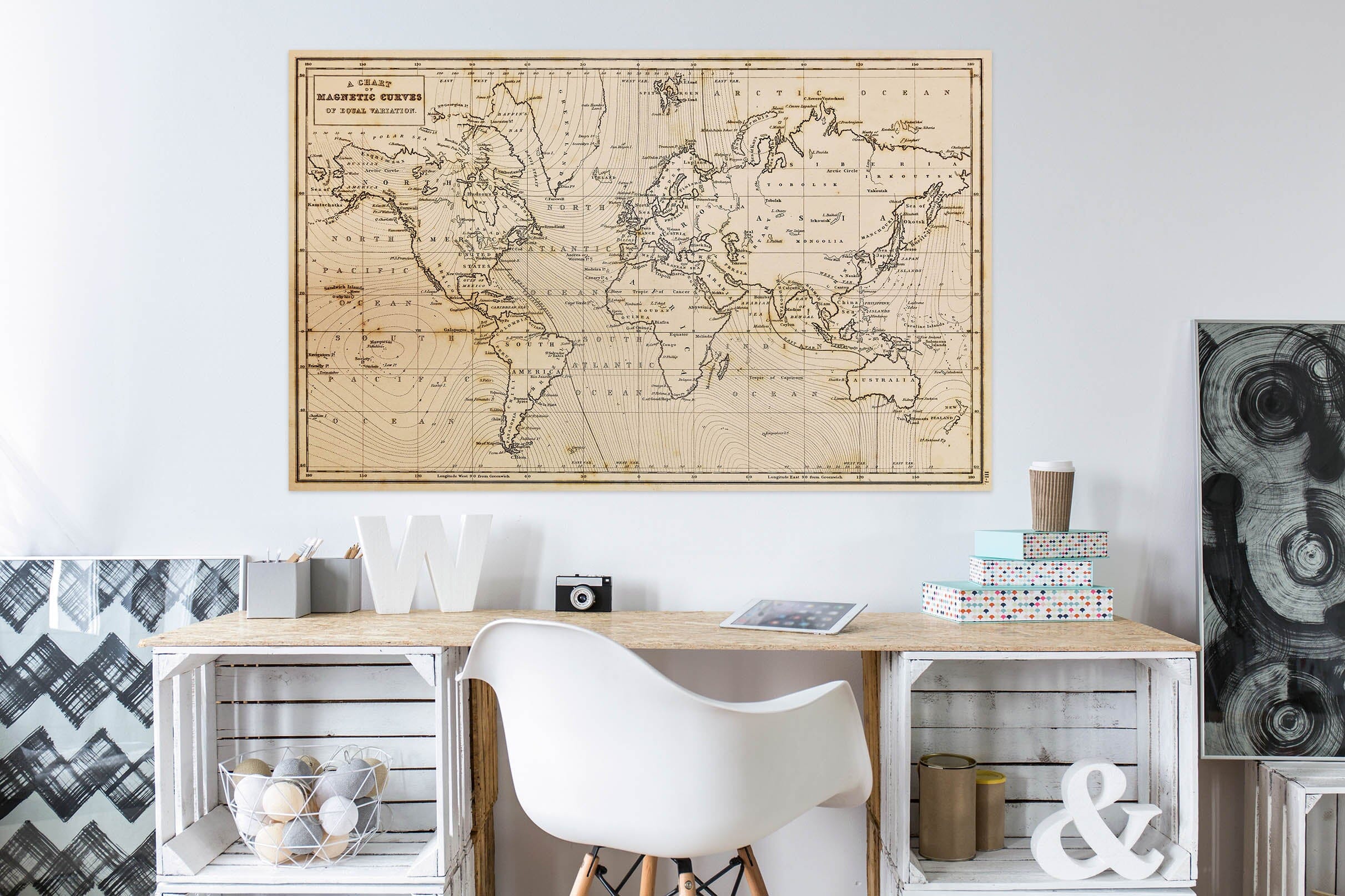 3D World Line 132 World Map Wall Sticker Wallpaper AJ Wallpaper 2 