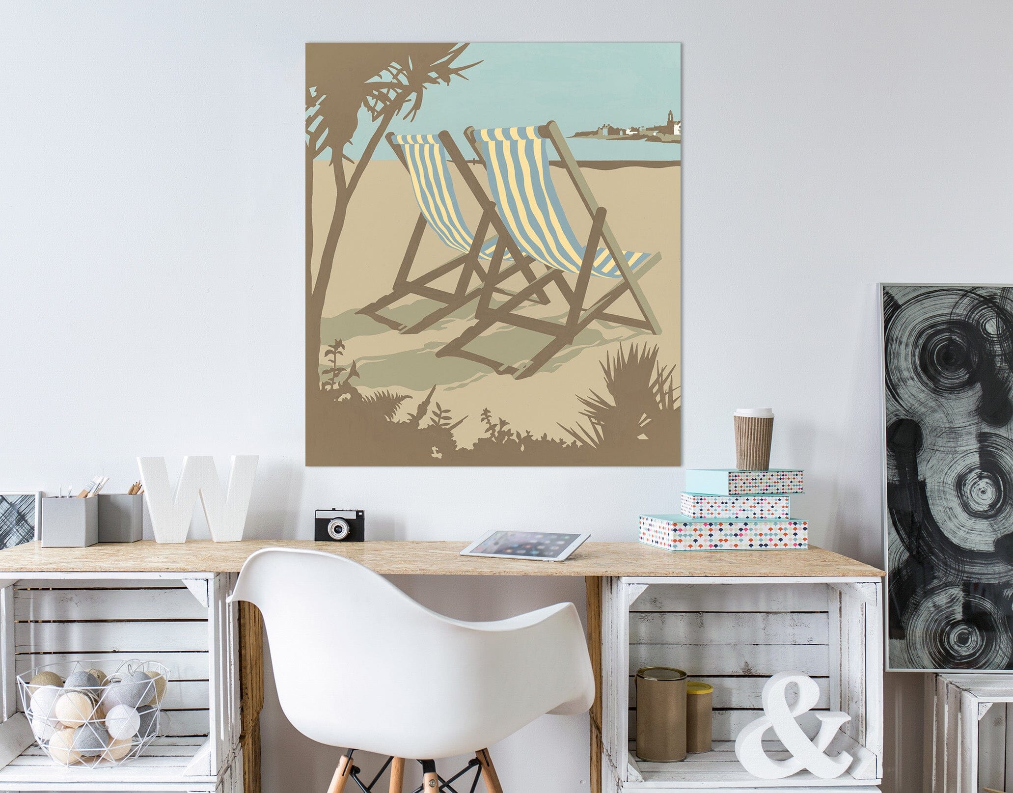 3D Swanage Deckchairs 072 Steve Read Wall Sticker Wallpaper AJ Wallpaper 2 