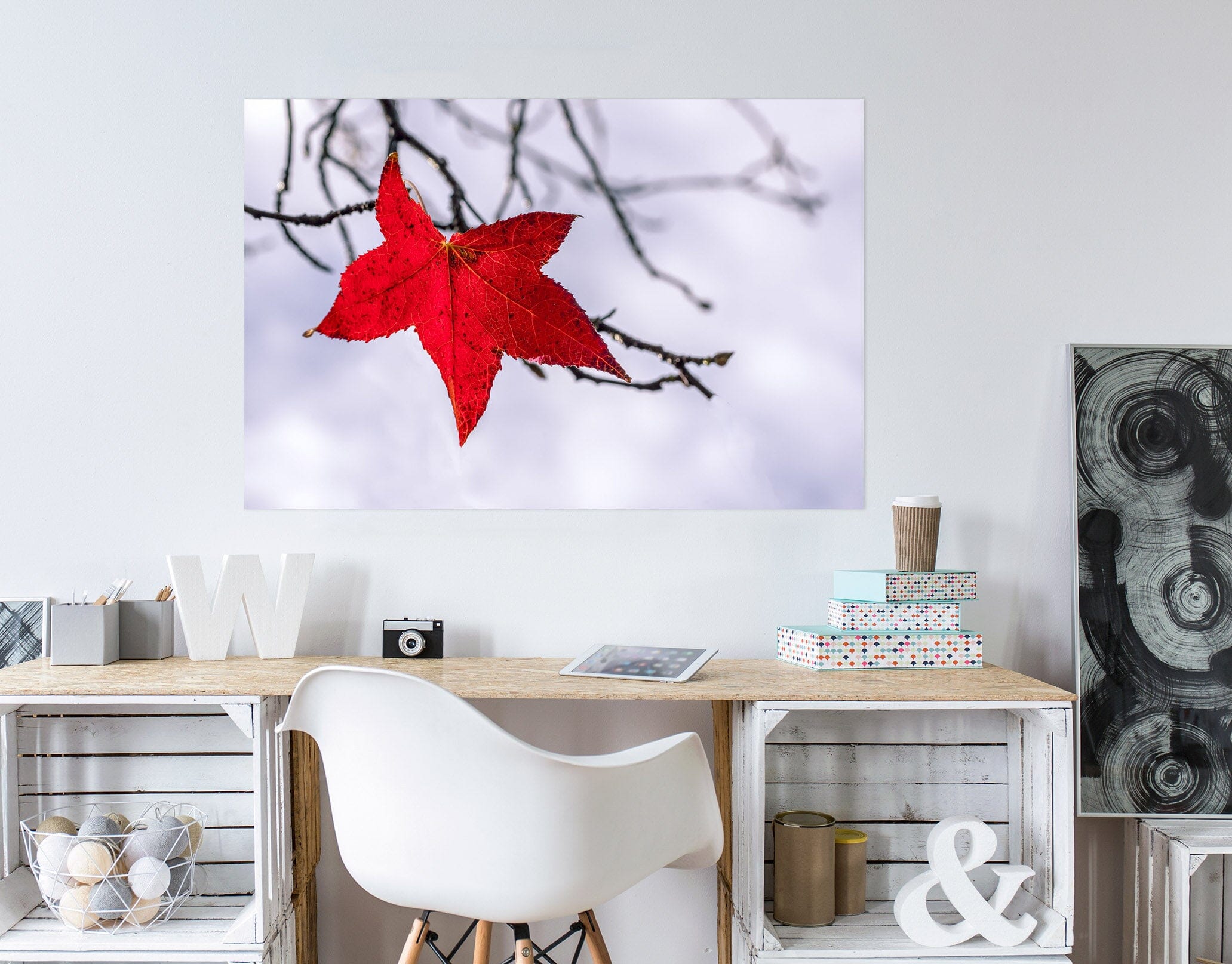 3D Red Leaf 195 Marco Carmassi Wall Sticker Wallpaper AJ Wallpaper 2 