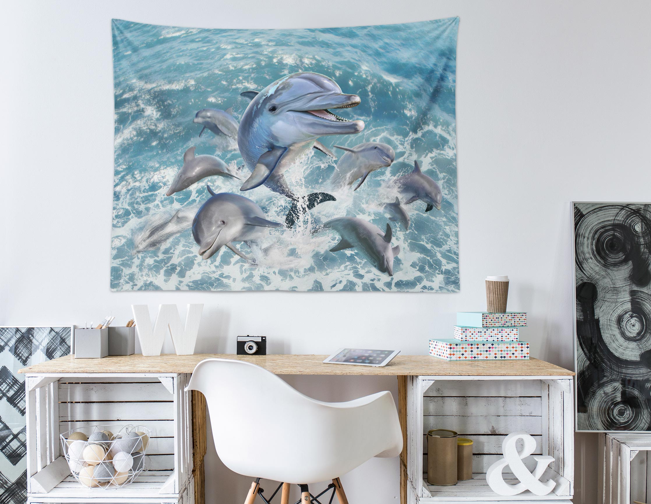 3D Dolphin 111127 Jerry LoFaro Tapestry Hanging Cloth Hang