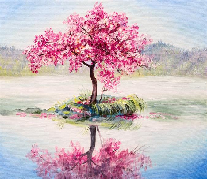 3D Cherry Tree Pink 47 Wallpaper AJ Wallpaper 