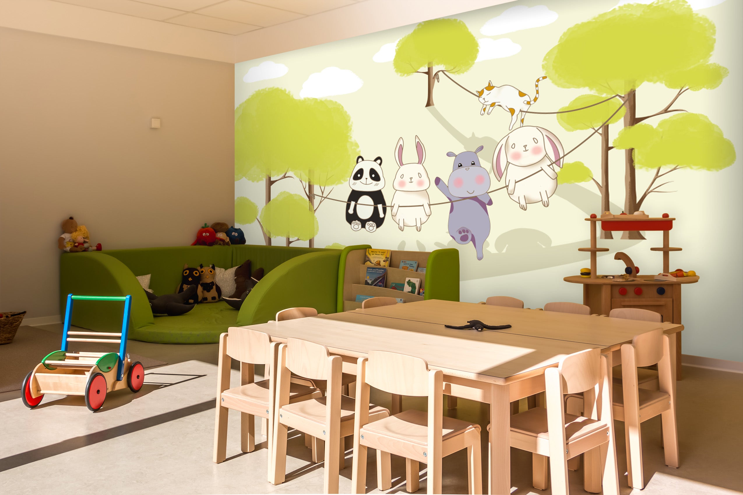 3D Panda Hippo 263 Wall Murals