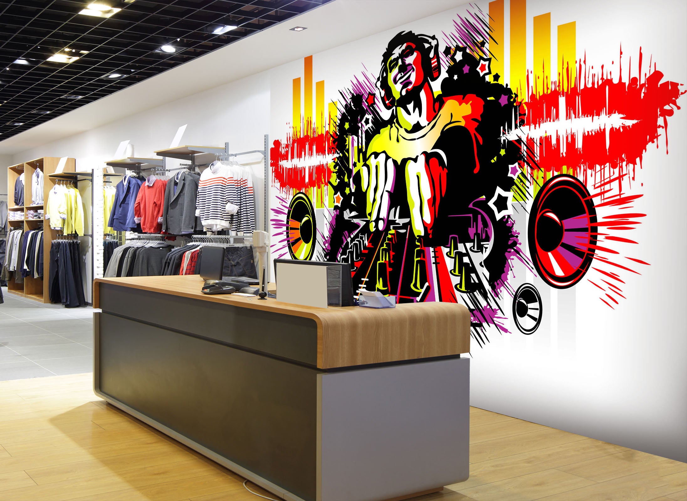 3D Painted Sound 124 Wall Murals