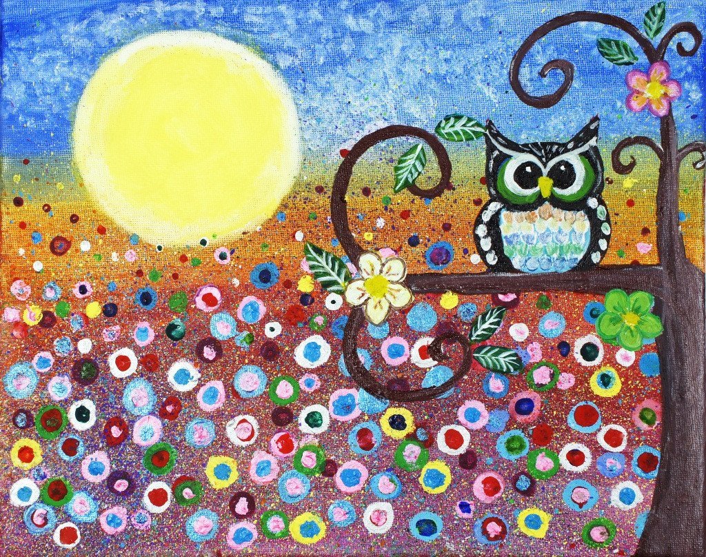 3D Bright Moon And Owl 294 Wallpaper AJ Wallpaper 