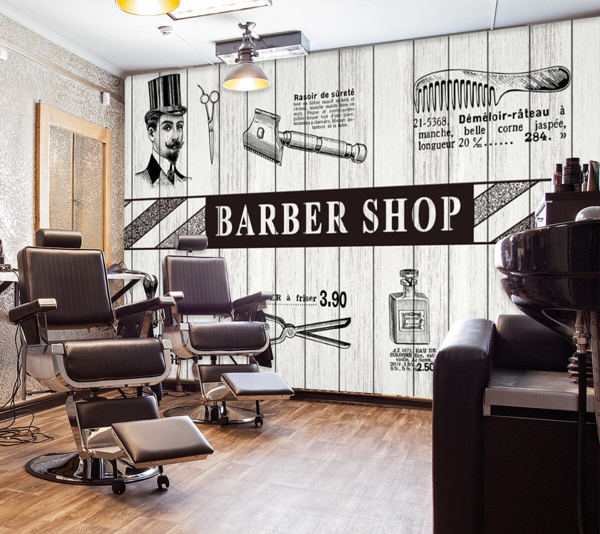 3D Comb Scissors 1402 Barber Shop Wall Murals Wallpaper AJ Wallpaper 2 