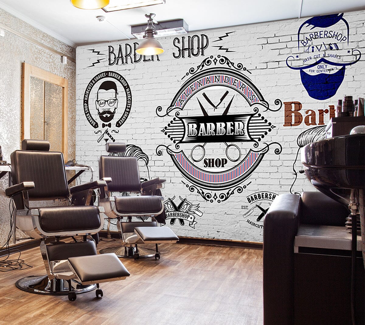 3D Cut Hair 1452 Barber Shop Wall Murals Wallpaper AJ Wallpaper 2 