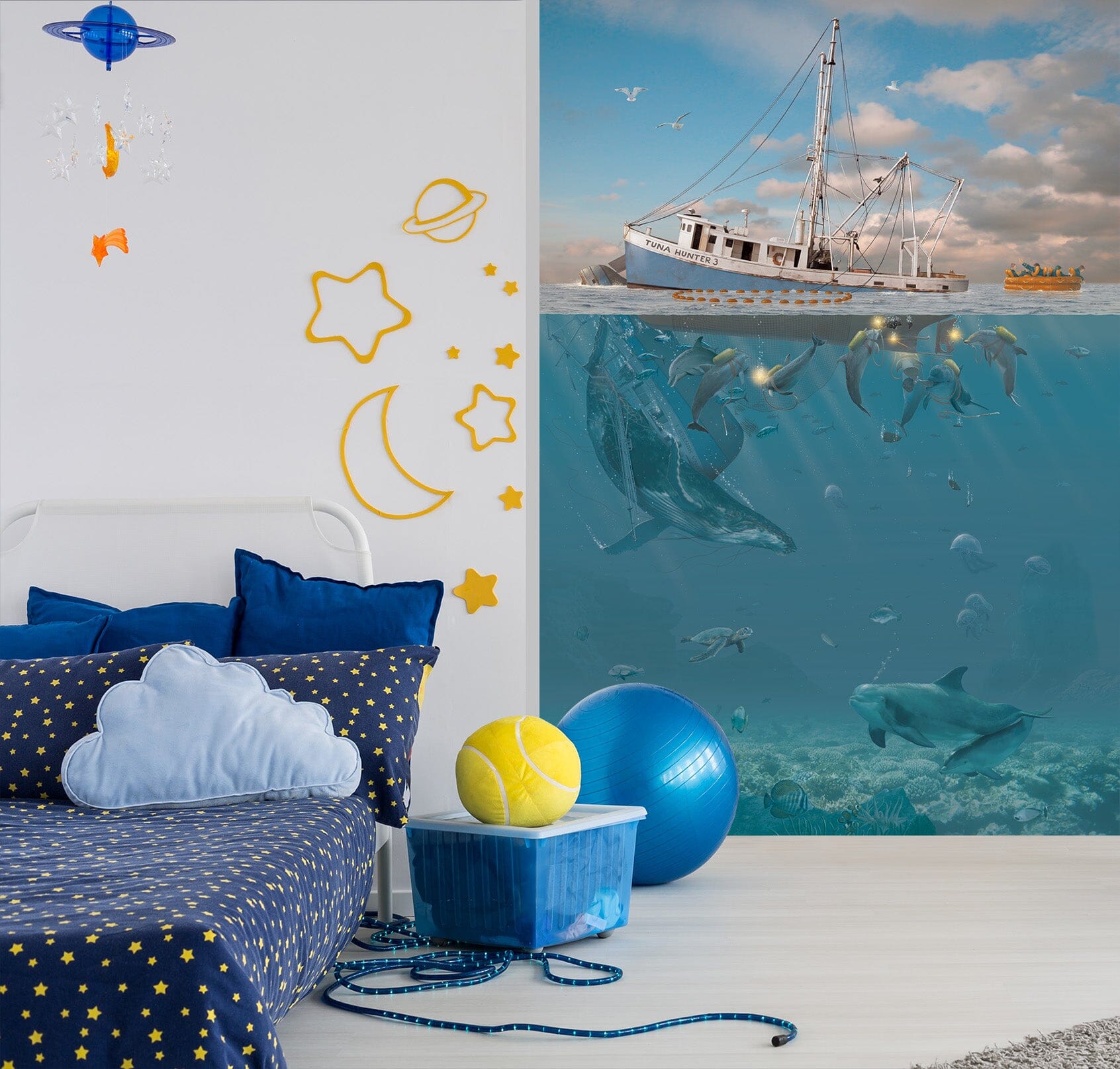 3D Deepwater Dolphins 1540 Wall Murals Exclusive Designer Vincent Wallpaper AJ Wallpaper 2 
