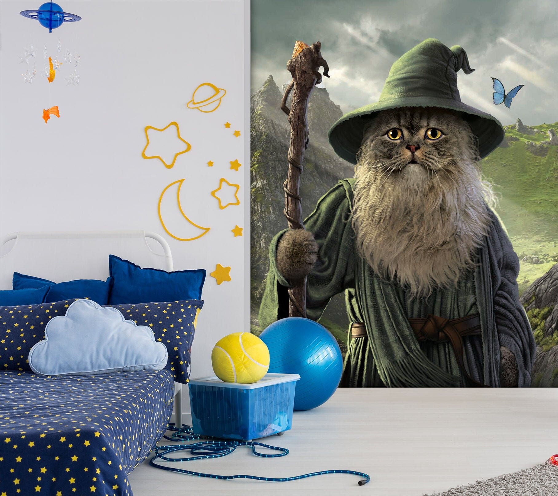 3D Hat Cat 1418 Wall Murals Exclusive Designer Vincent Wallpaper AJ Wallpaper 2 