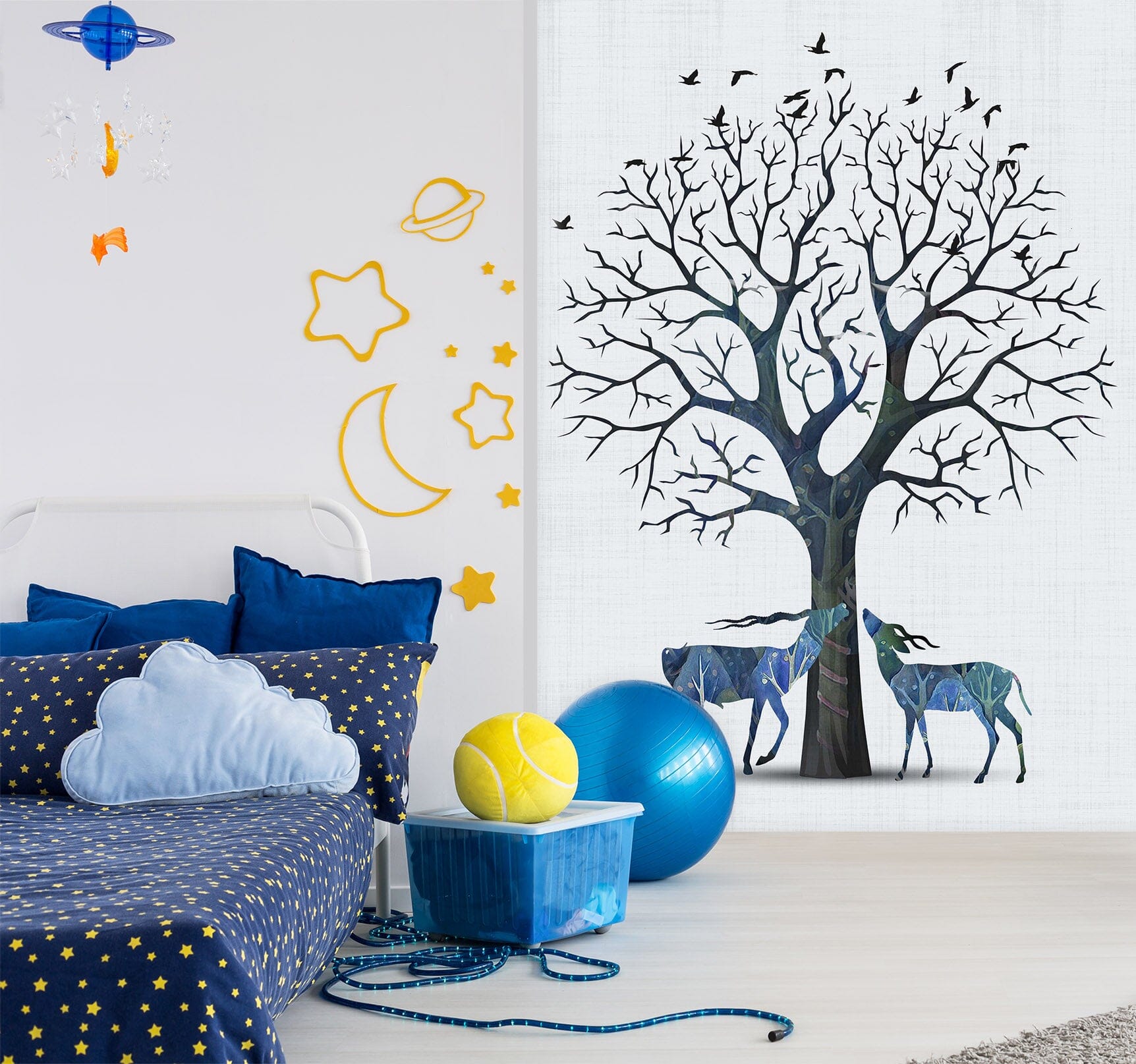 3D Tree Branch Fawn 058 Wall Murals Wallpaper AJ Wallpaper 2 