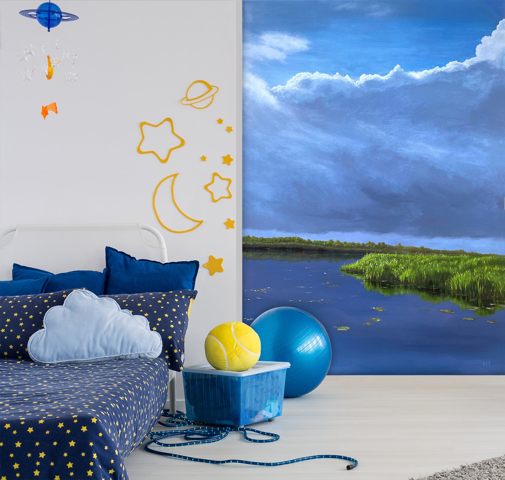 3D Cloud Lake Meadow 9828 Marina Zotova Wall Mural Wall Murals
