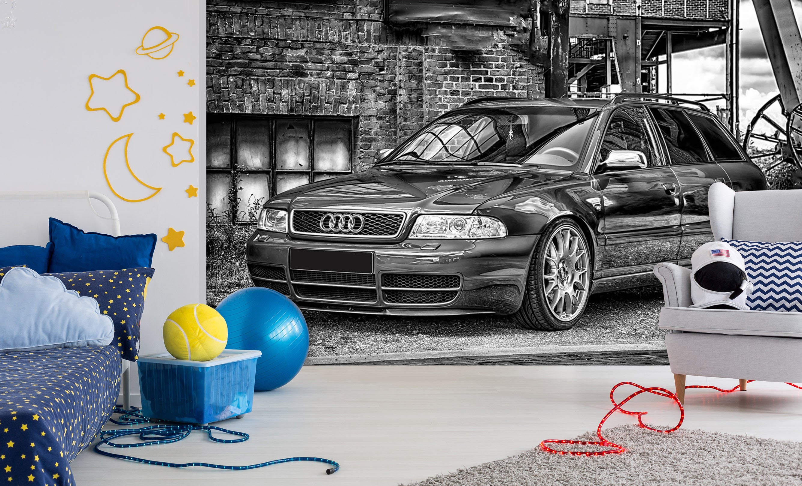 3D Brick House Car 061 Vehicle Wall Murals