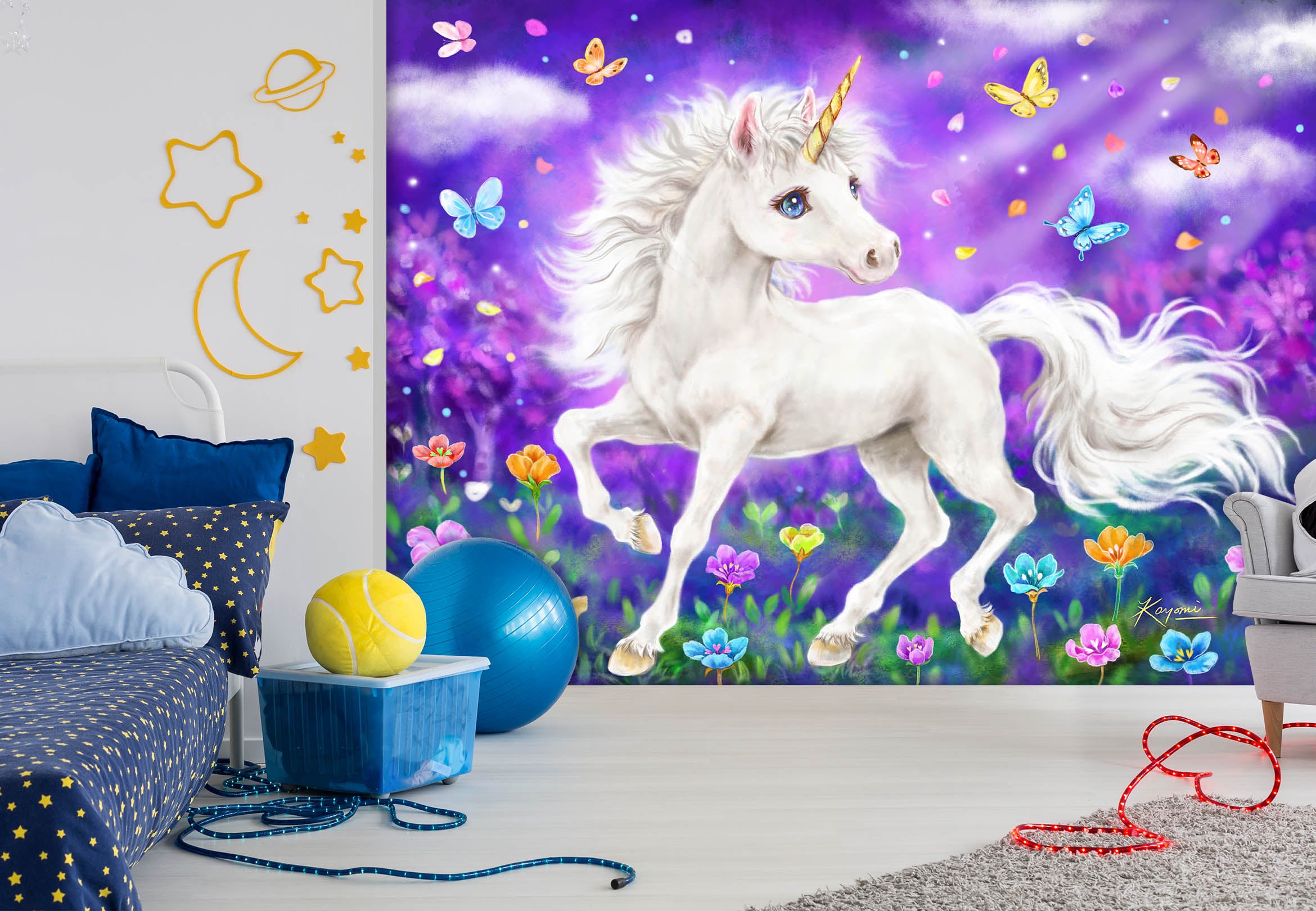 3D Unicorn Butterfly 5515 Kayomi Harai Wall Mural Wall Murals