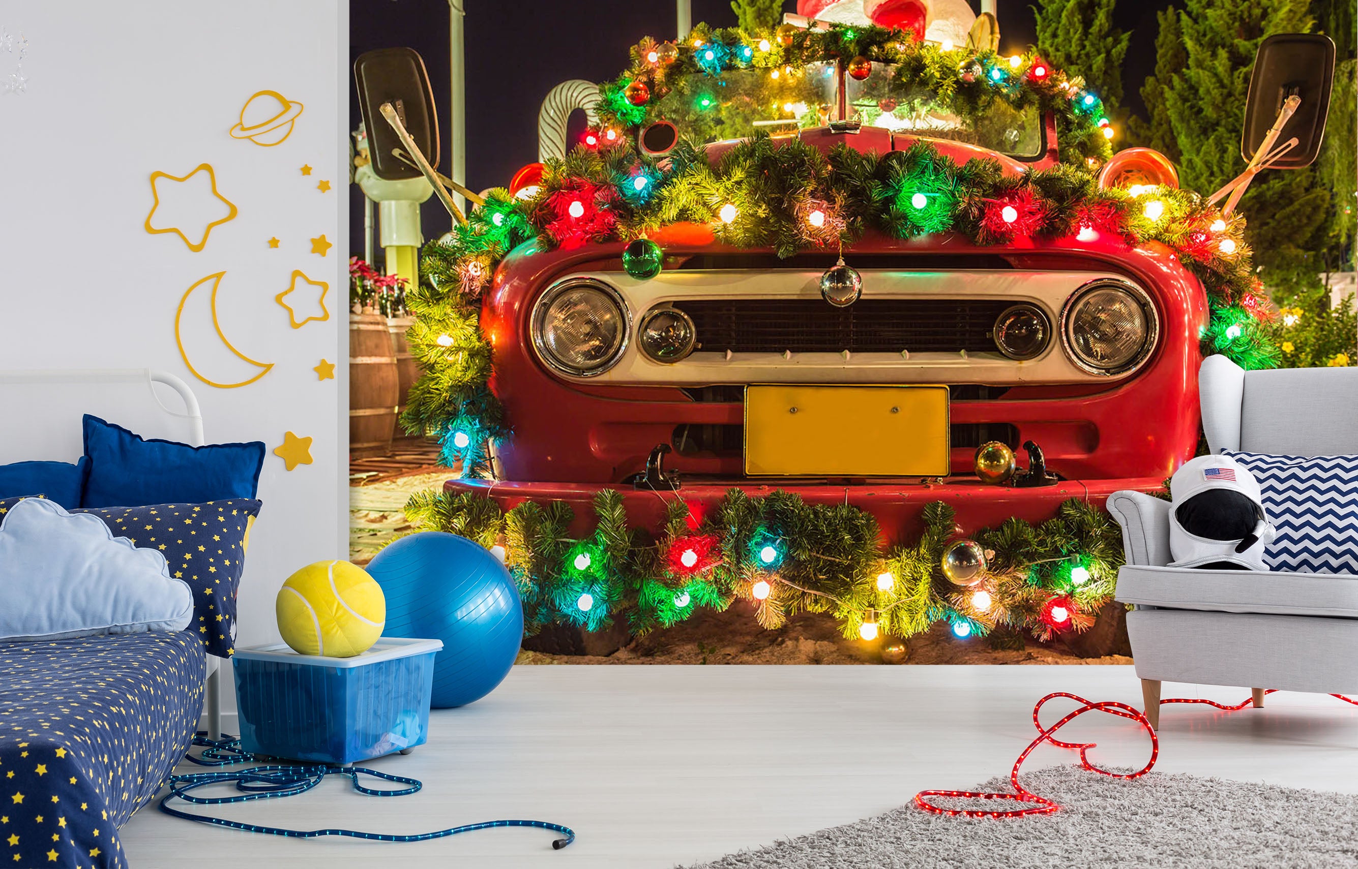3D Christmas Car 308 Vehicle Wall Murals