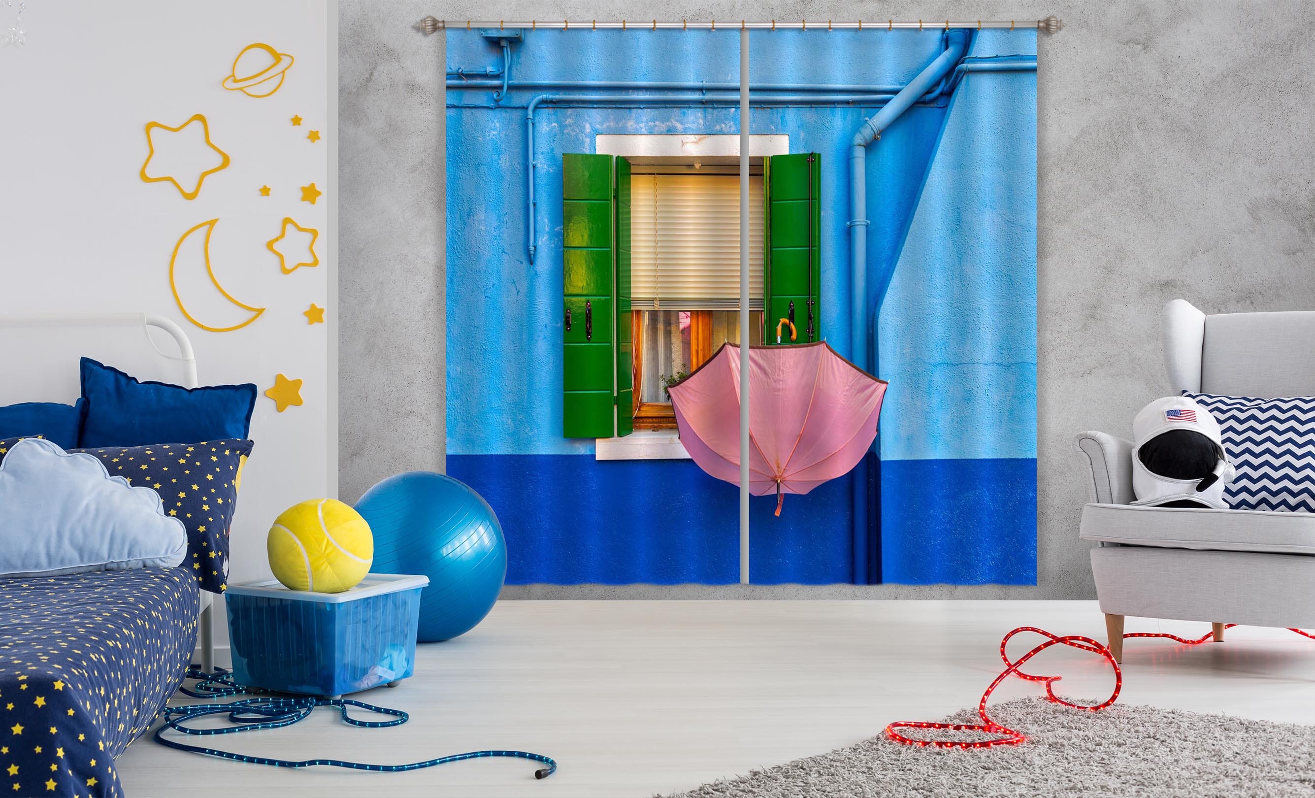 3D Pink Umbrella 101 Marco Carmassi Curtain Curtains Drapes Curtains AJ Creativity Home 