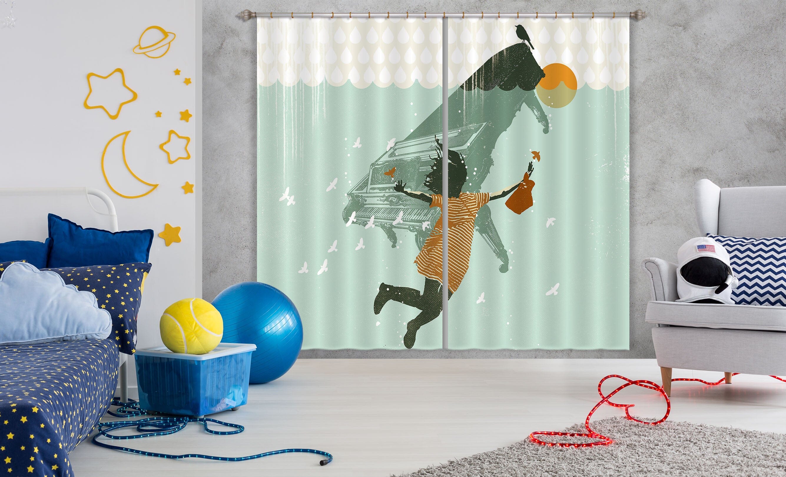 3D Swimming In Water 058 Showdeer Curtain Curtains Drapes Curtains AJ Creativity Home 